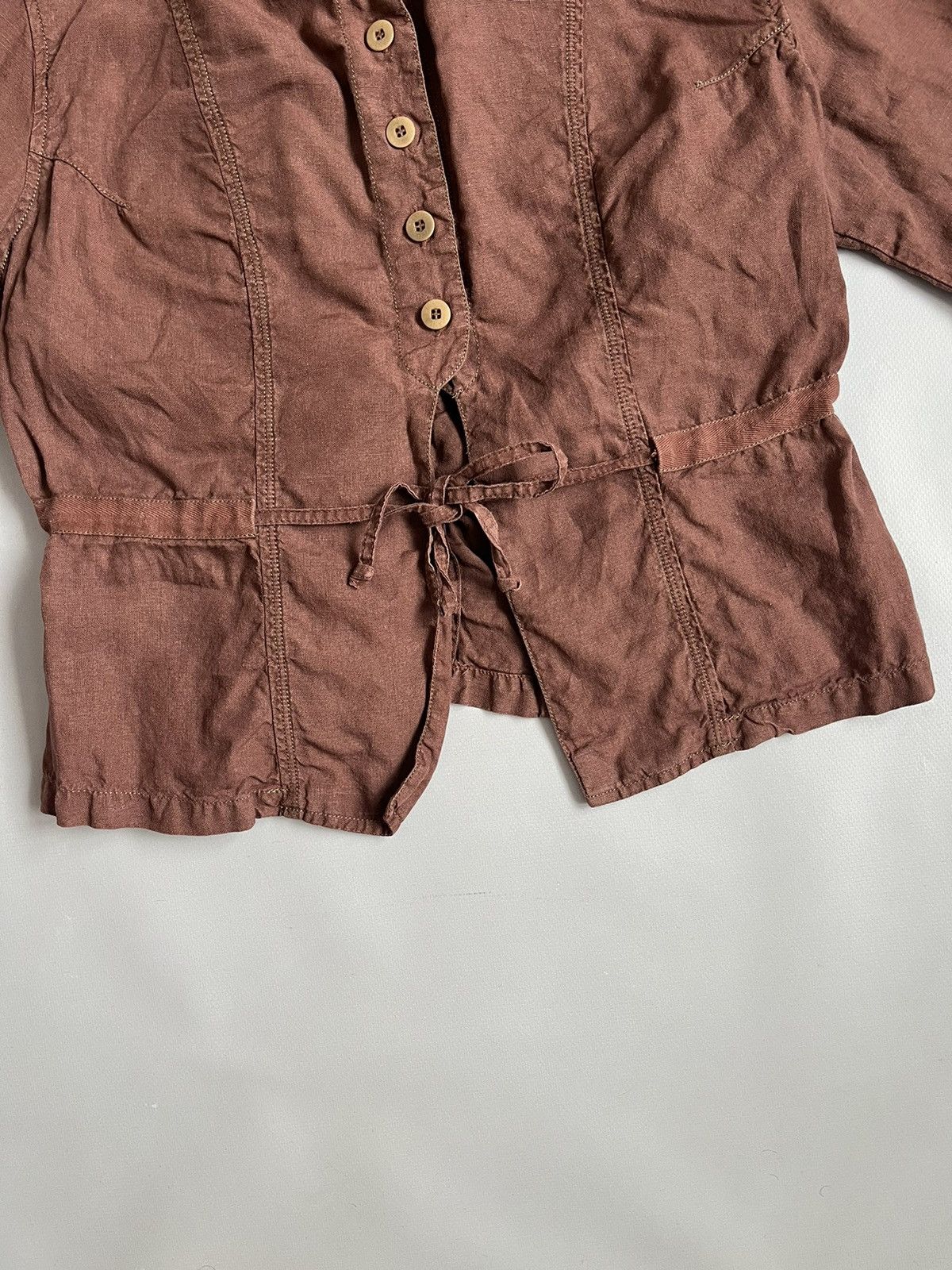 Transit TRANSIT PAR SUCH 350 Brown Linen Lightweight Blazer Jacket Size L / US 10 / IT 46 - 6 Thumbnail