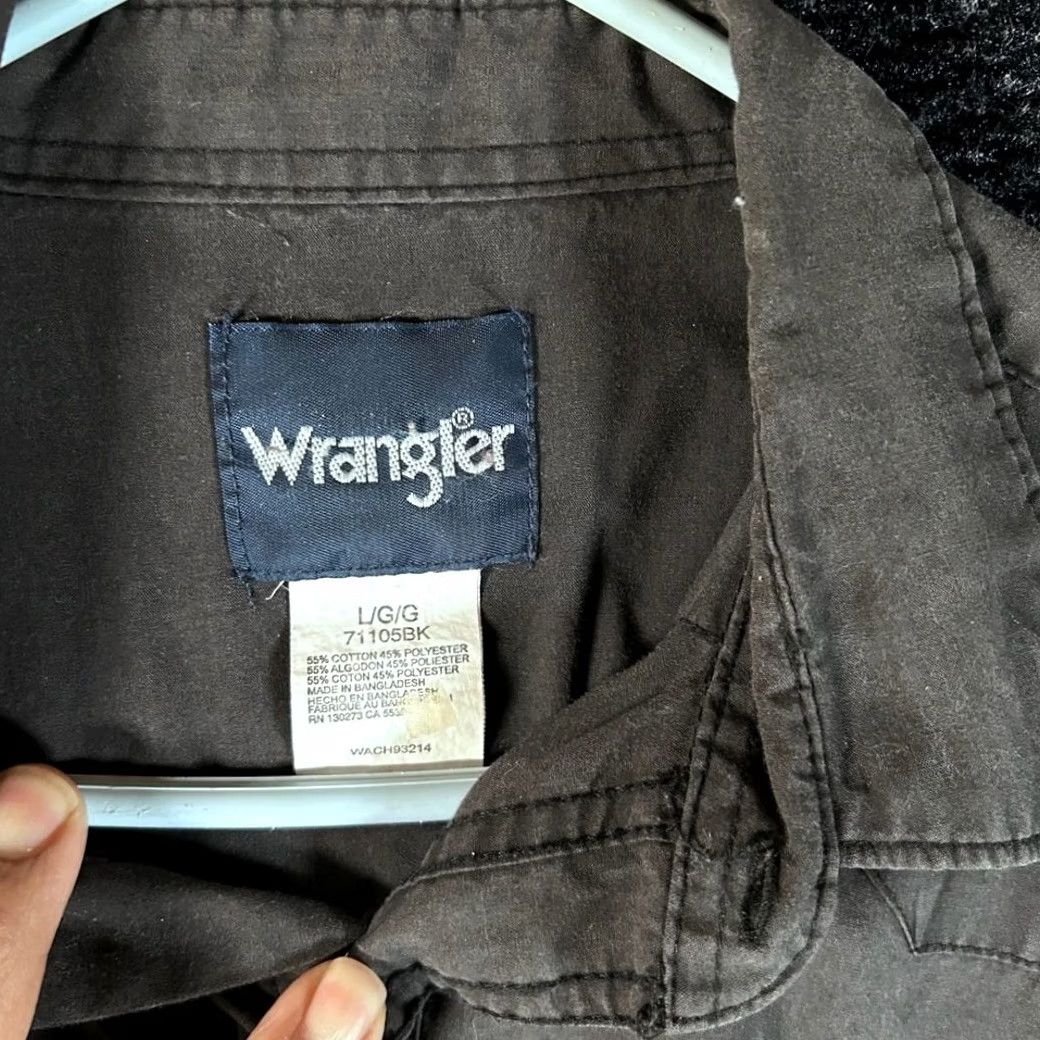 Wrangler VINTAGE Wrangler Men's Long Sleeve Western Shirt Dark Gray Large Size US L / EU 52-54 / 3 - 2 Thumbnail