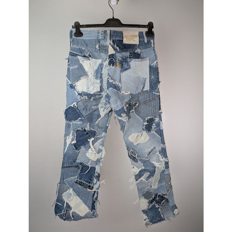 Gallery Dept. o1rshd1 Logan Distressed Patchwork Denim Jeans in Indigo Size US 32 / EU 48 - 10 Thumbnail