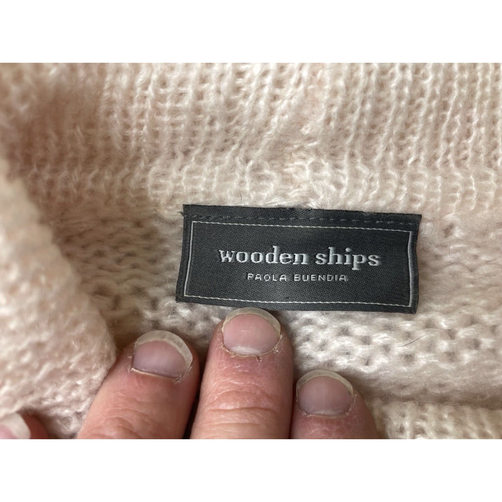Vintage Wooden Ships Sweater S/M Mohair Wool Blend Cowl Neck Dolman Sleeve Pullover Size S / US 4 / IT 40 - 5 Thumbnail