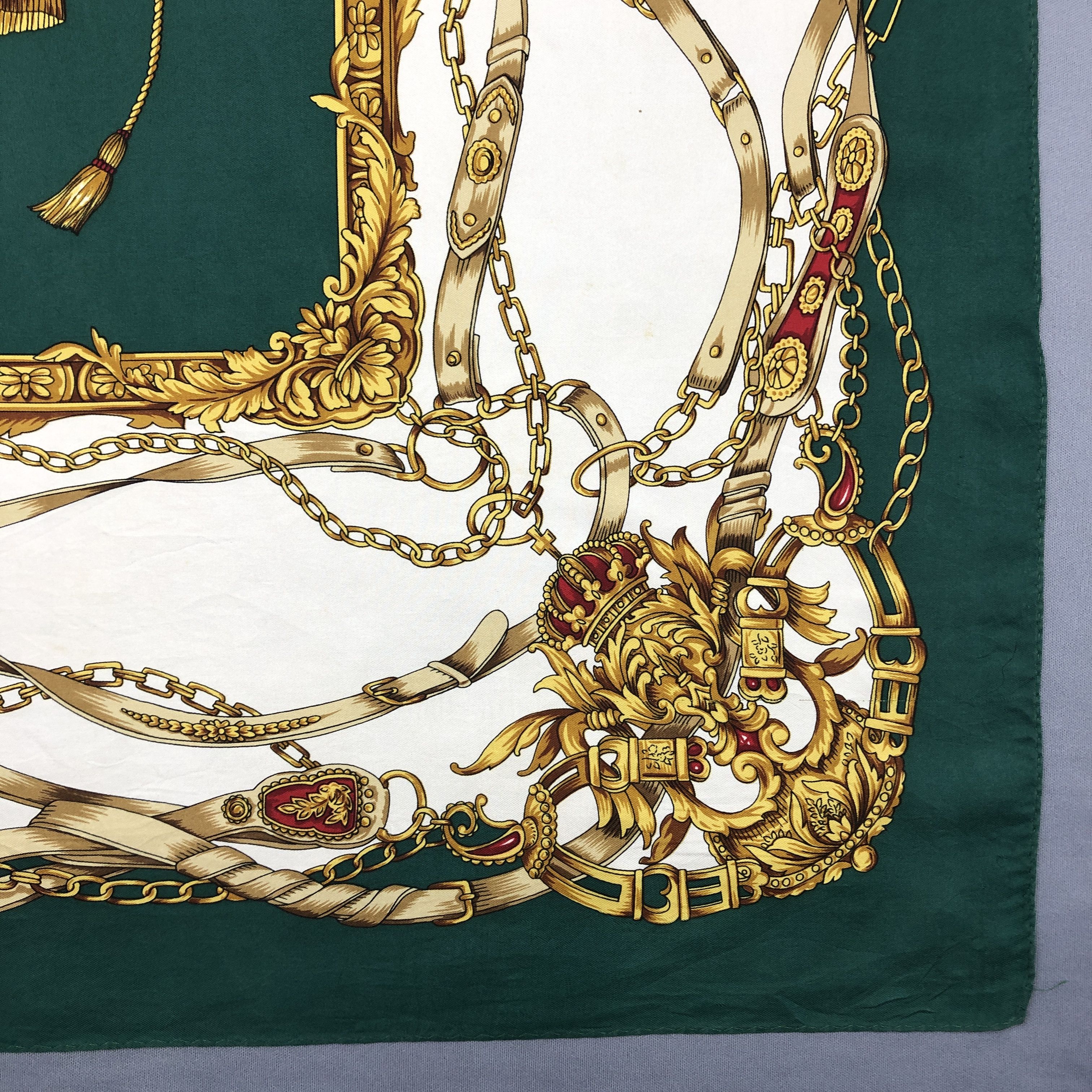 Japanese Brand Vintage Crown Ornate SILK Scarf Twill Stole Wraps Scarves Size ONE SIZE - 3 Thumbnail