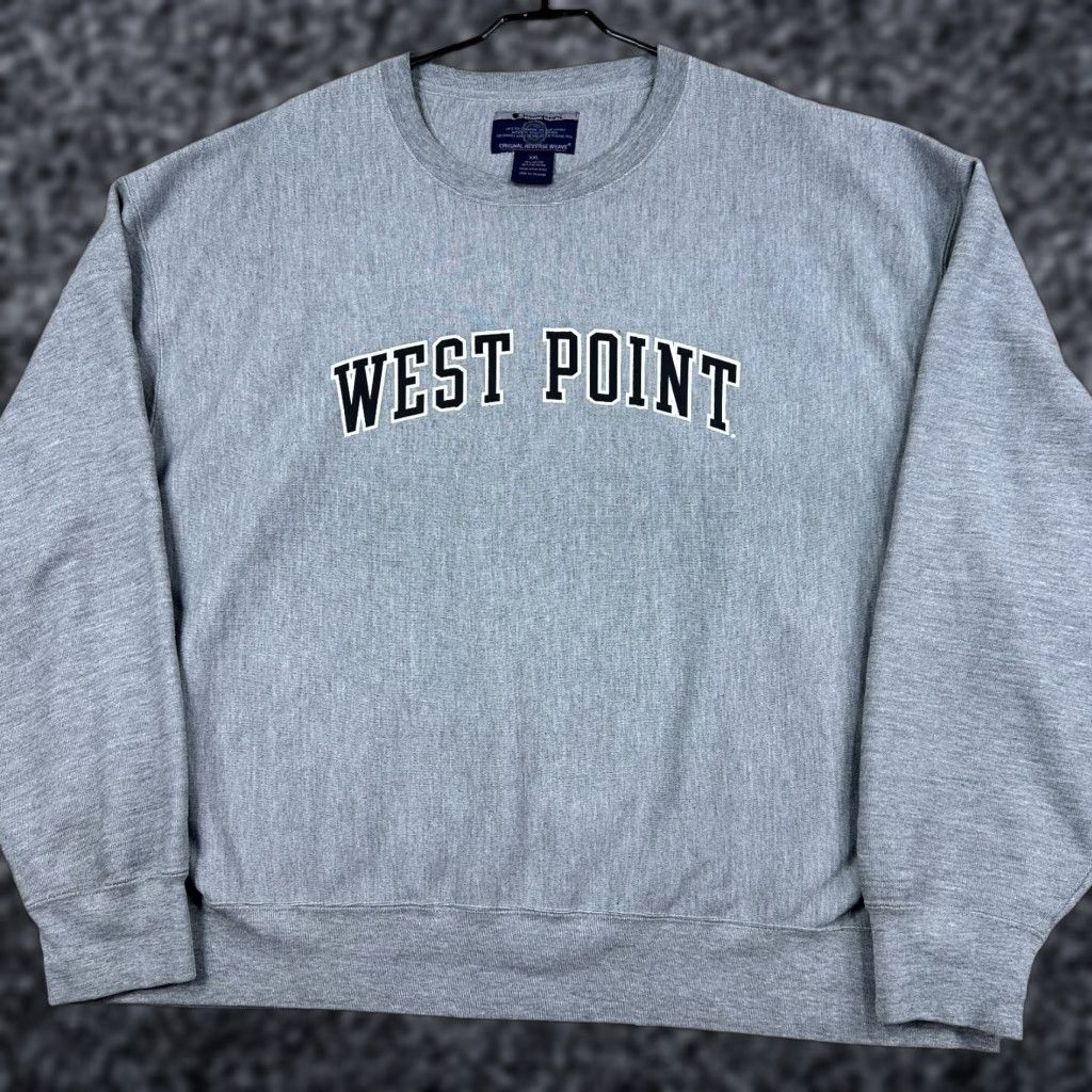 VINTAGE Champion Reverse Weave Sweatshirt Mens 2XL Gray Army West Point USMA Y2K 90s Embroidered Logo
