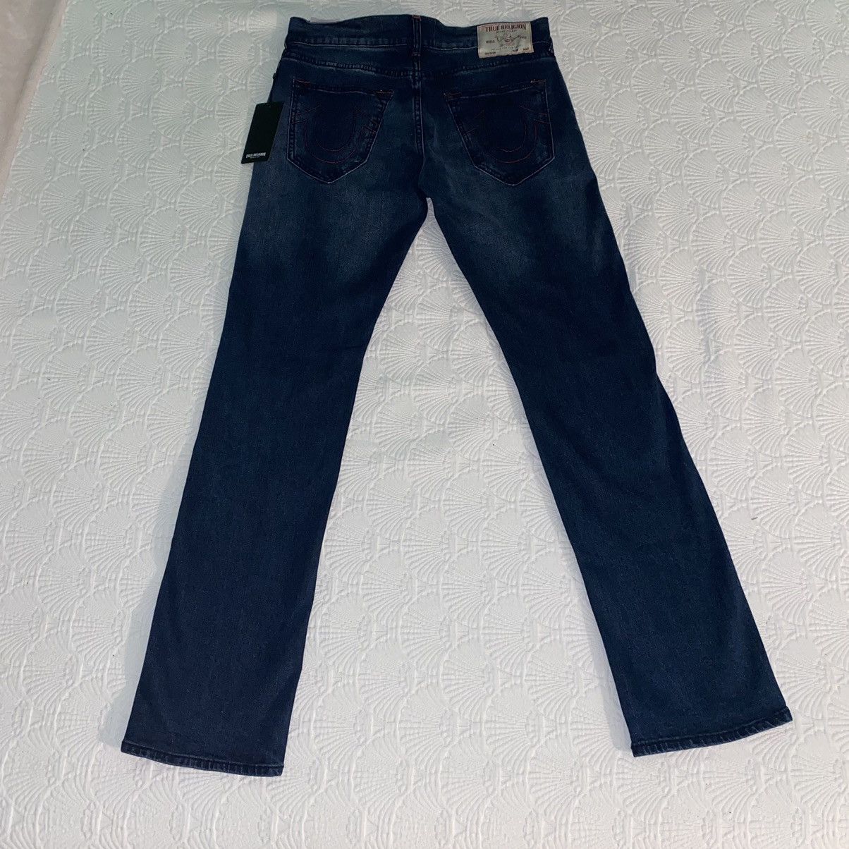 True Religion True Religion Jeans Ricky Relaxed Straight Blue/Red Stiching Size US 31 - 8 Thumbnail