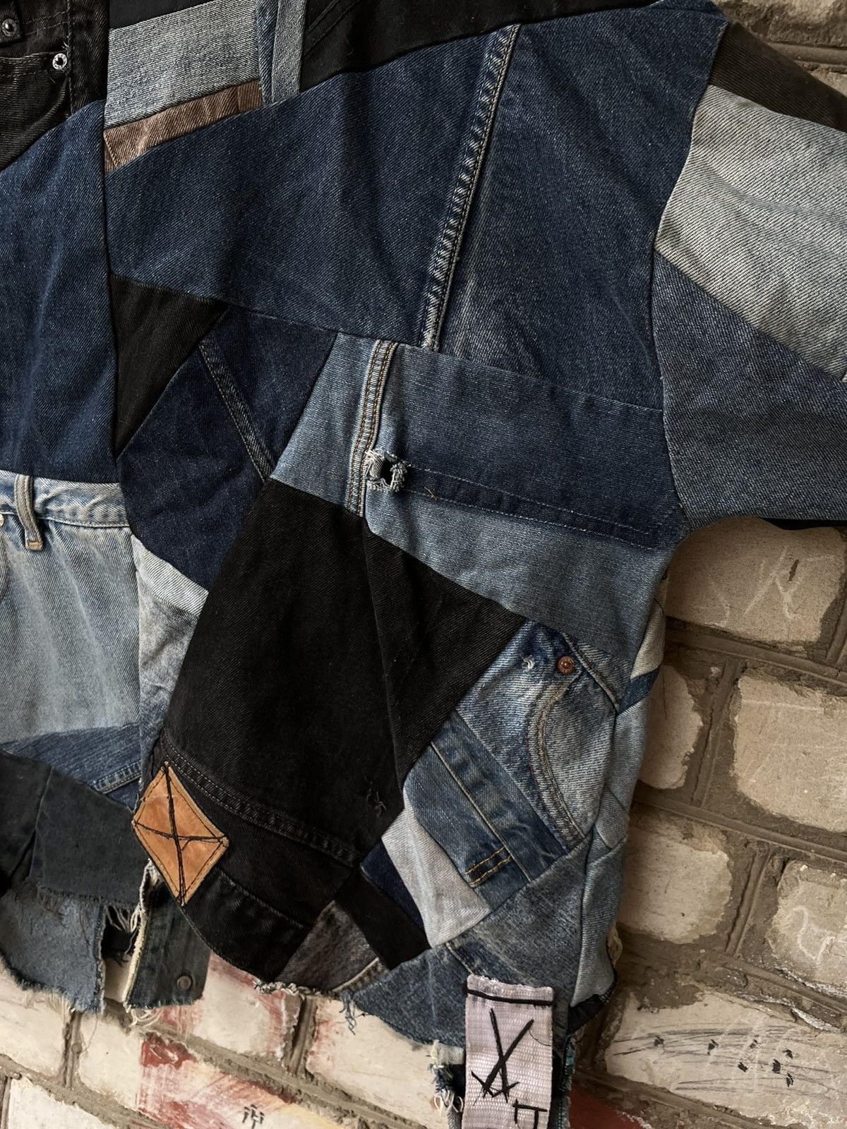 Japanese Brand × Levi's × Vintage Vintage Levi’s Rare denim patchwork jacket 501 pants Size US XL / EU 56 / 4 - 12 Thumbnail