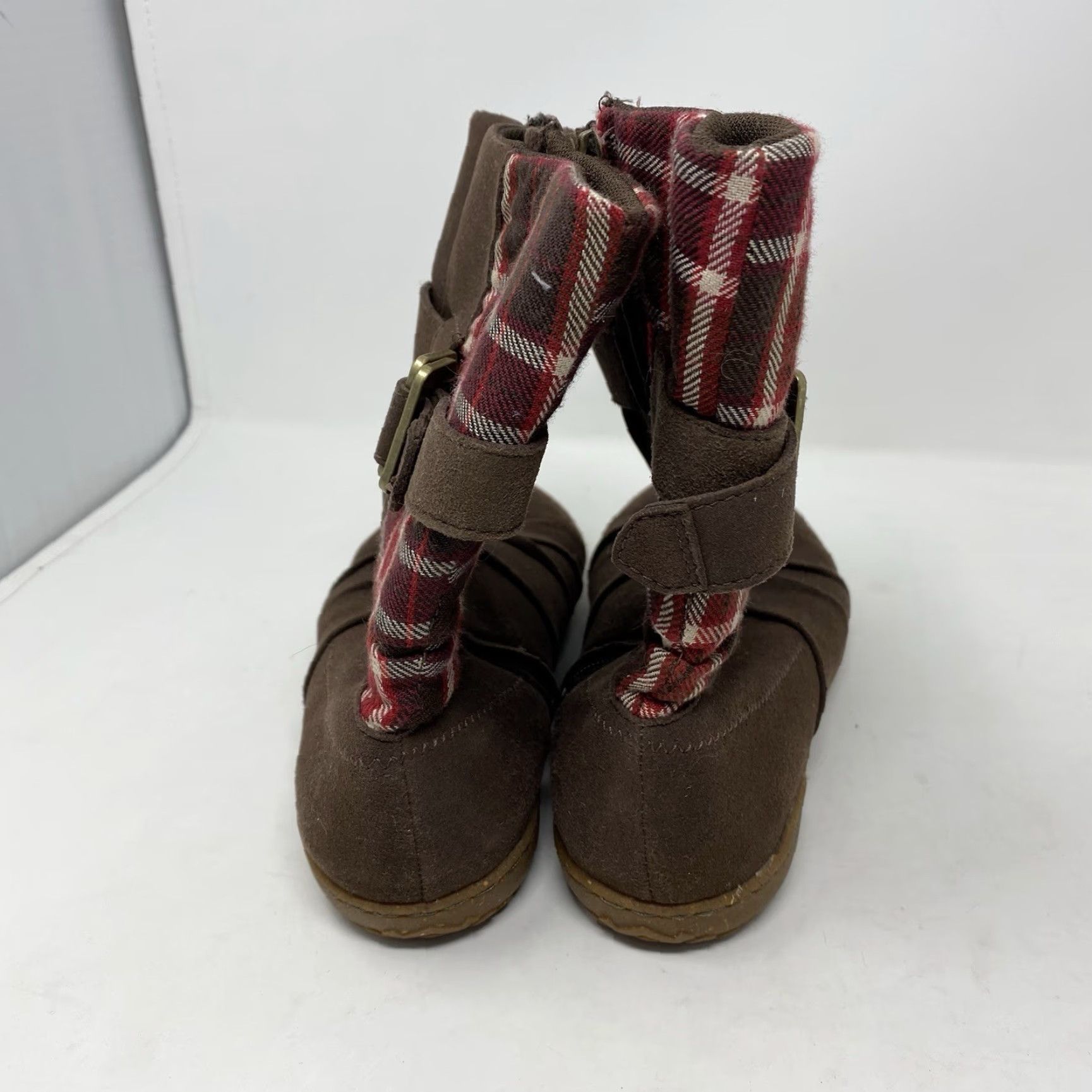 Patagonia Patagonia Boots Womens Mid-Calf Brown Plaid Buckle Side Zip Leather Lining Leather Insole Flat Heel 7.5 US Size US 8 / IT 38 - 3 Thumbnail
