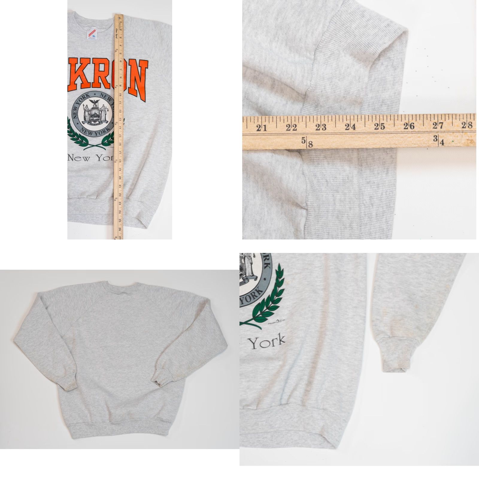 Jerzees VINTAGE University Of Akron Sweatshirt Men’s XL Gray 80s Pullover Crew Neck USA NCAA College Wear Size US XL / EU 56 / 4 - 8 Thumbnail