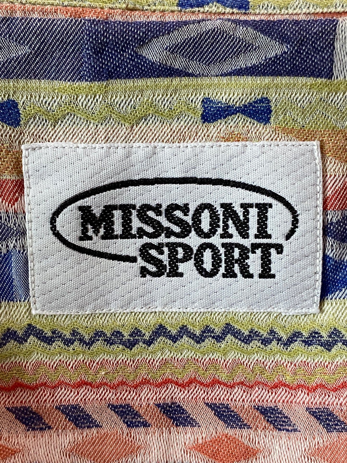 Designer × Vintage Missoni Sport Vintage Men's Geometric Striped Sleeve Shirt Size US M / EU 48-50 / 2 - 6 Thumbnail