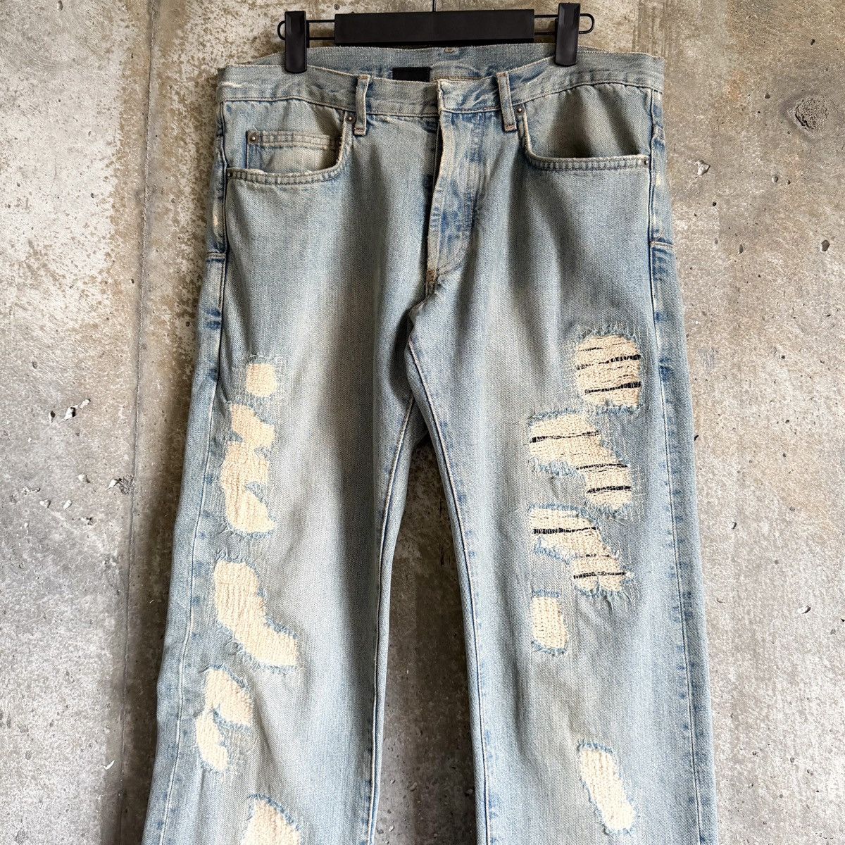 Dior Dior Homme SS06 Runway Hedi Slimane Era Crash Repair Denim Size US 33 - 3 Thumbnail