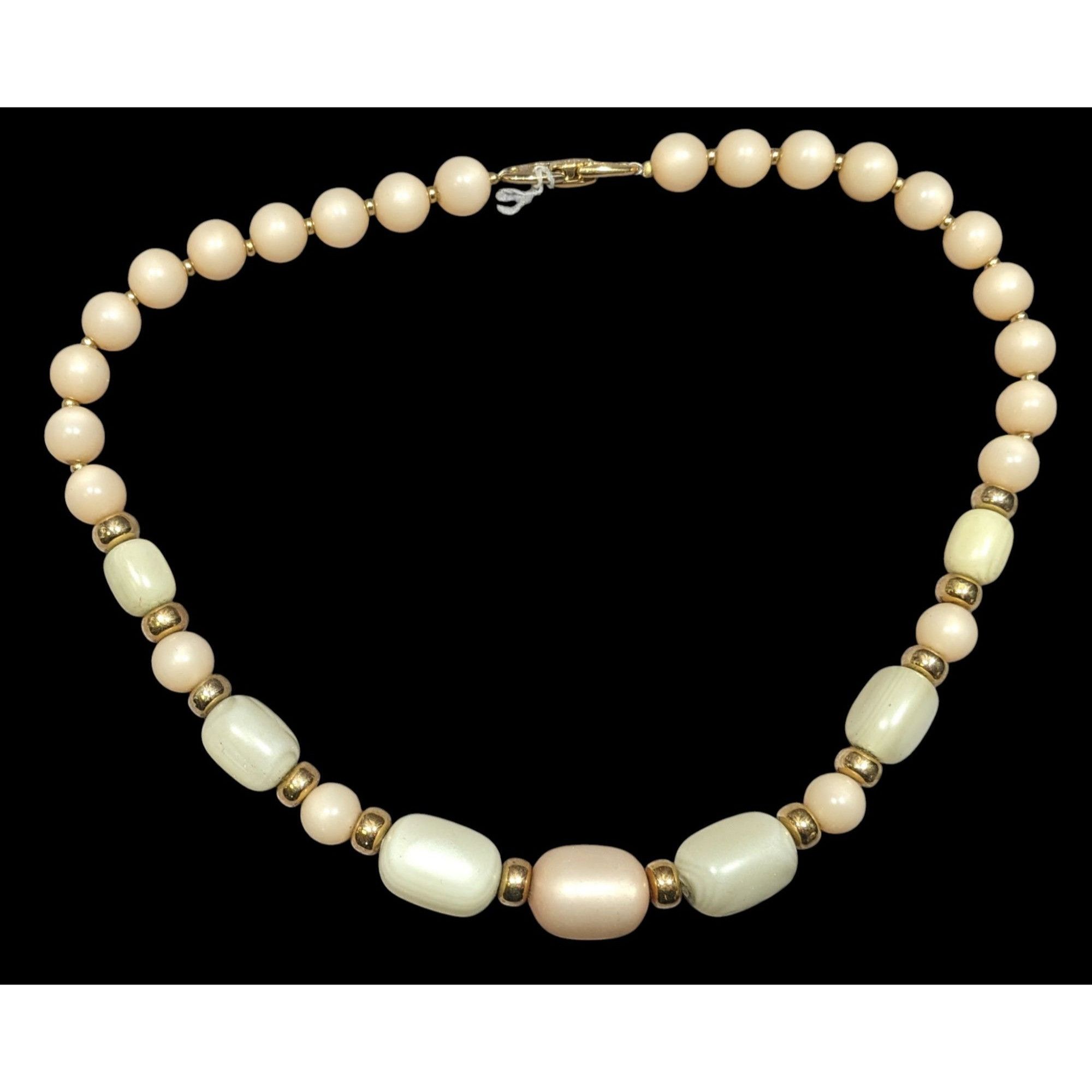 Other Vintage Napier Pastel Satin Finish Beaded Necklace With Gold Size ONE SIZE - 1 Thumbnail