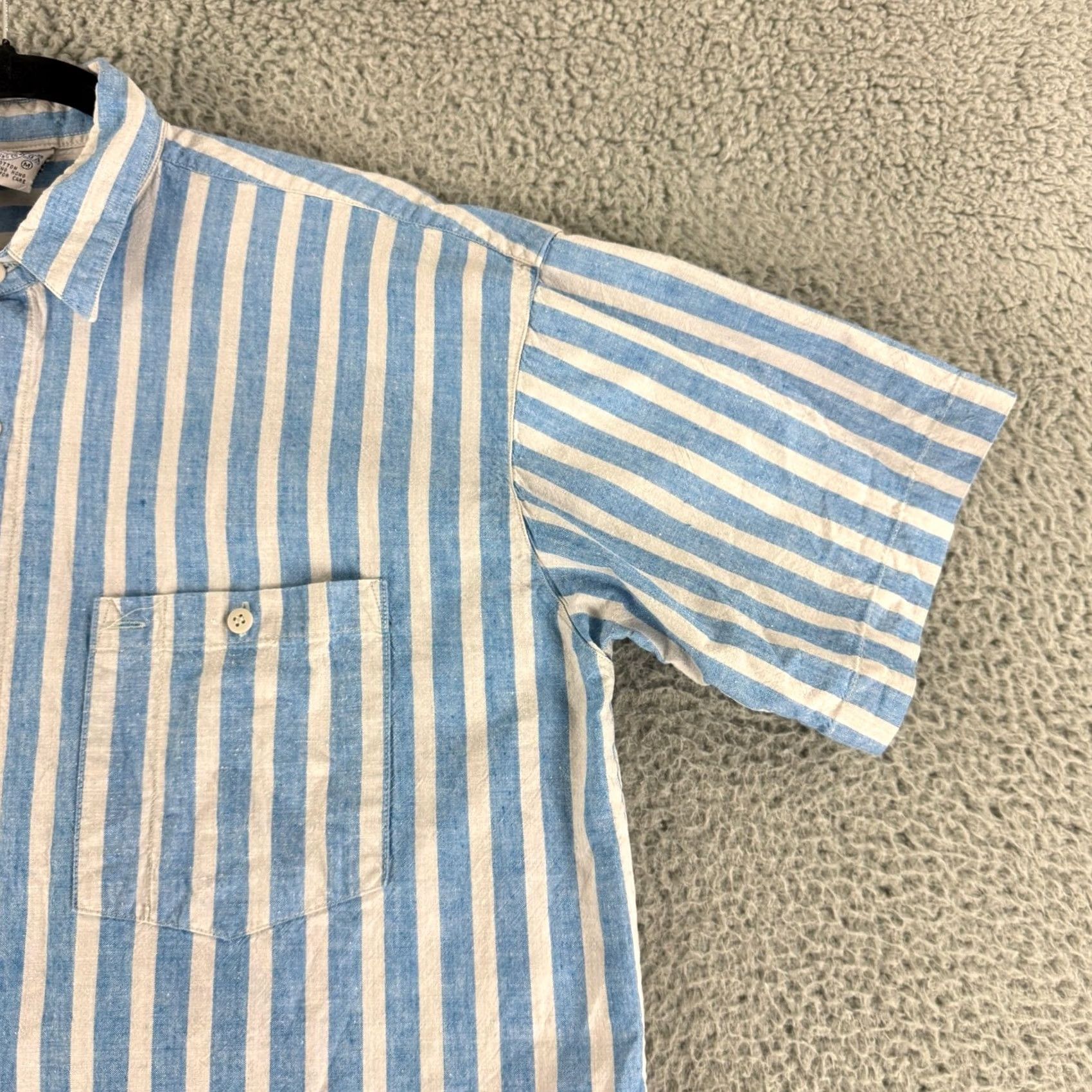 CO VINTAGE Cucamonga Clothing Co Button Up Shirt Mens M Blue Striped Cotton Shirt Mens Medium Blue Striped Vintage Cotton Size US M / EU 48-50 / 2 - 3 Thumbnail