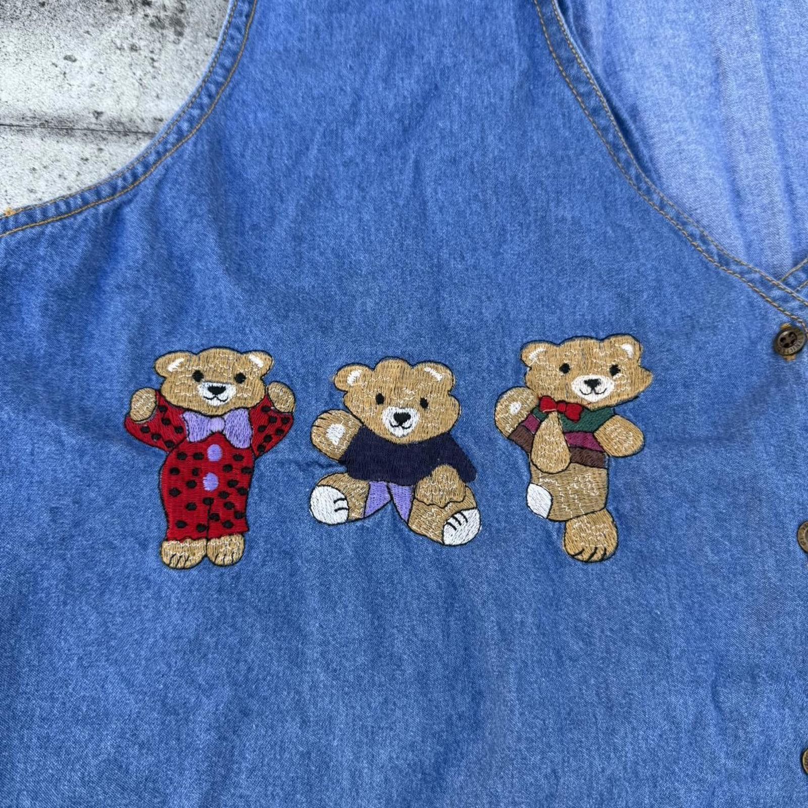 Other Vintage jean vest. Cute embroidered teddy bears Size XL / US 12-14 / IT 48-50 - 3 Thumbnail