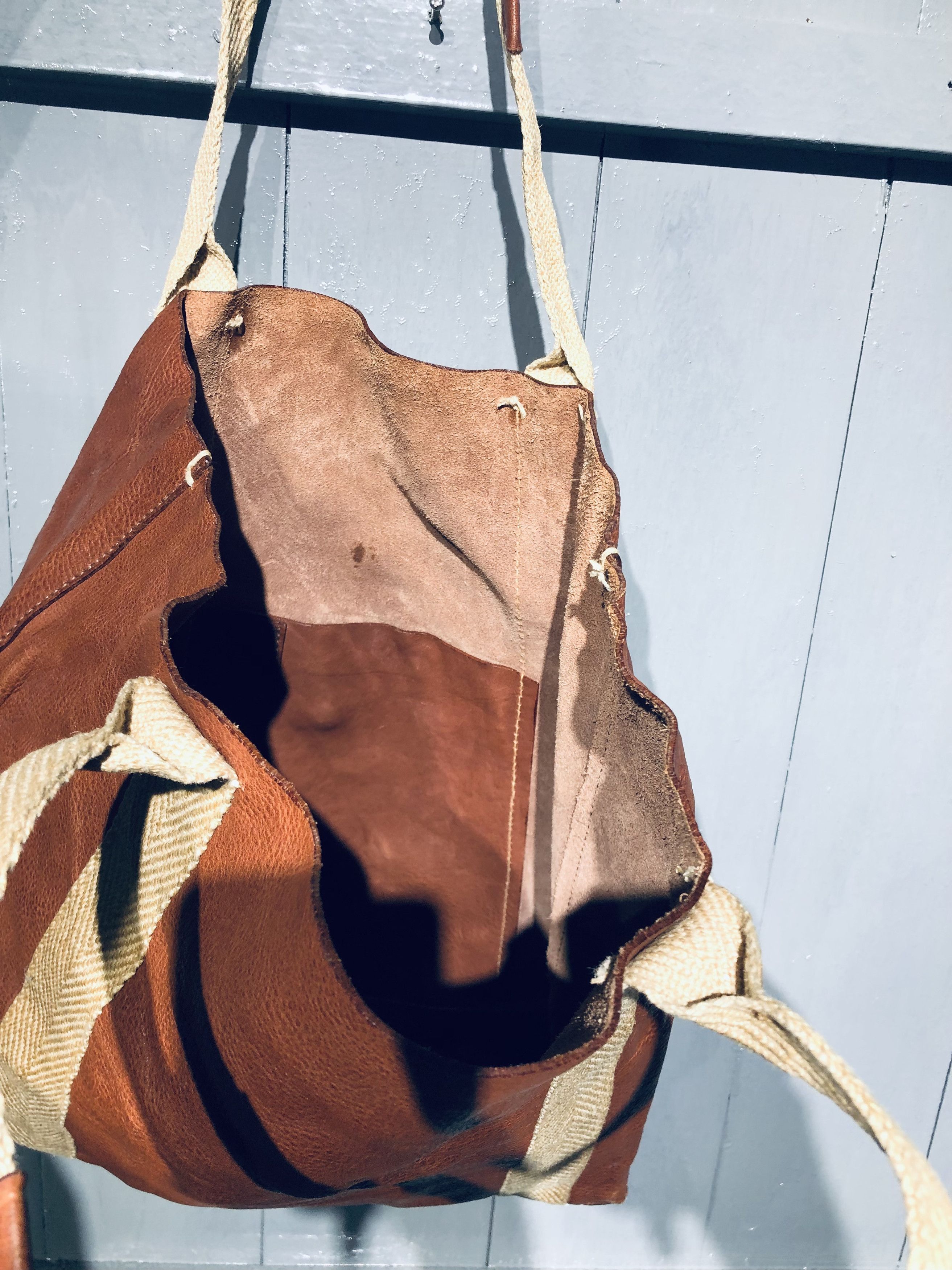 Japanese Brand × Leather JAPANESE GENTEN STREETWEAR FASHION STyLE LEATHER TOTE BAG Size ONE SIZE - 6 Thumbnail