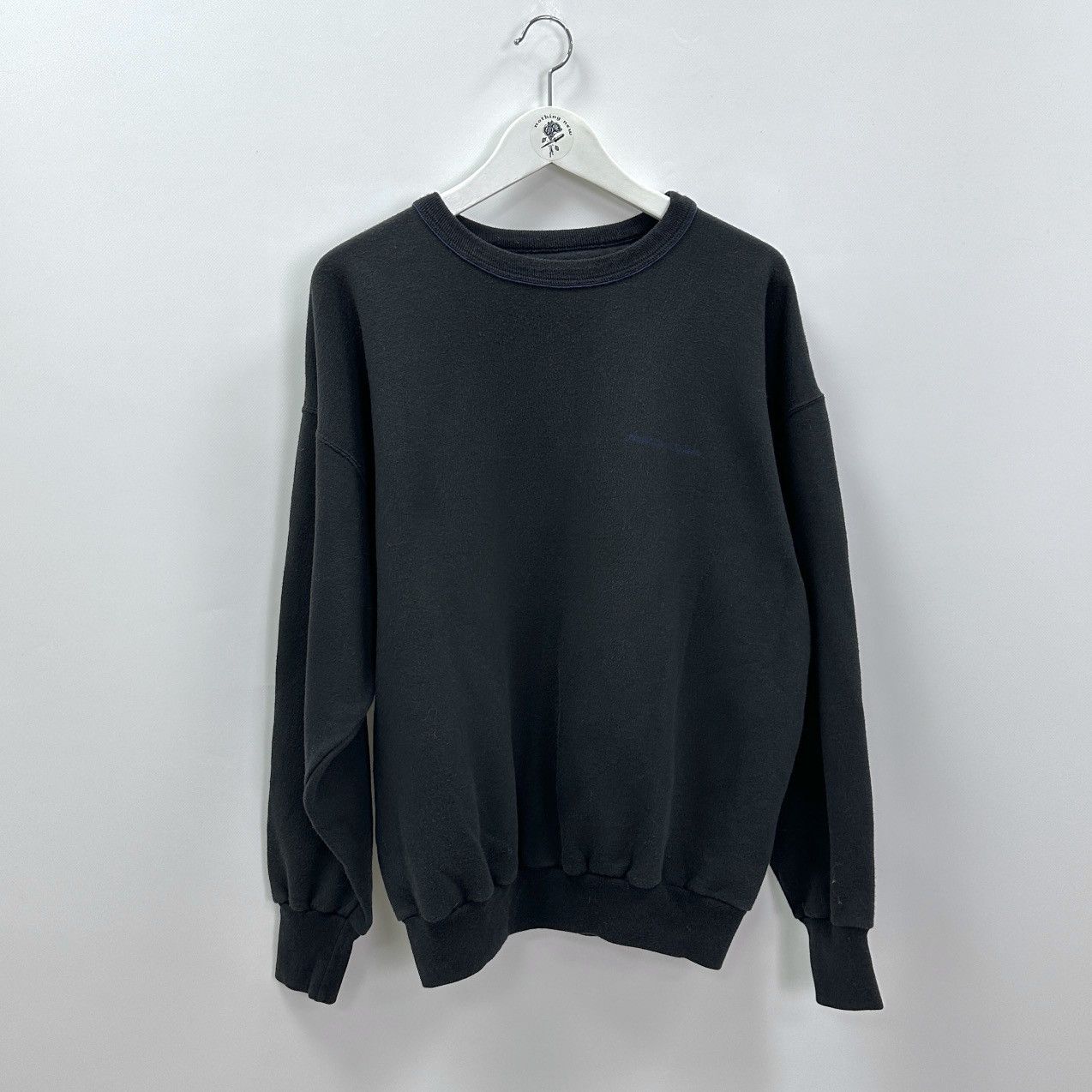 Vintage Vintage 90s Sun Faded American System basic black sweatshirt Size US XL / EU 56 / 4 - 1 Thumbnail