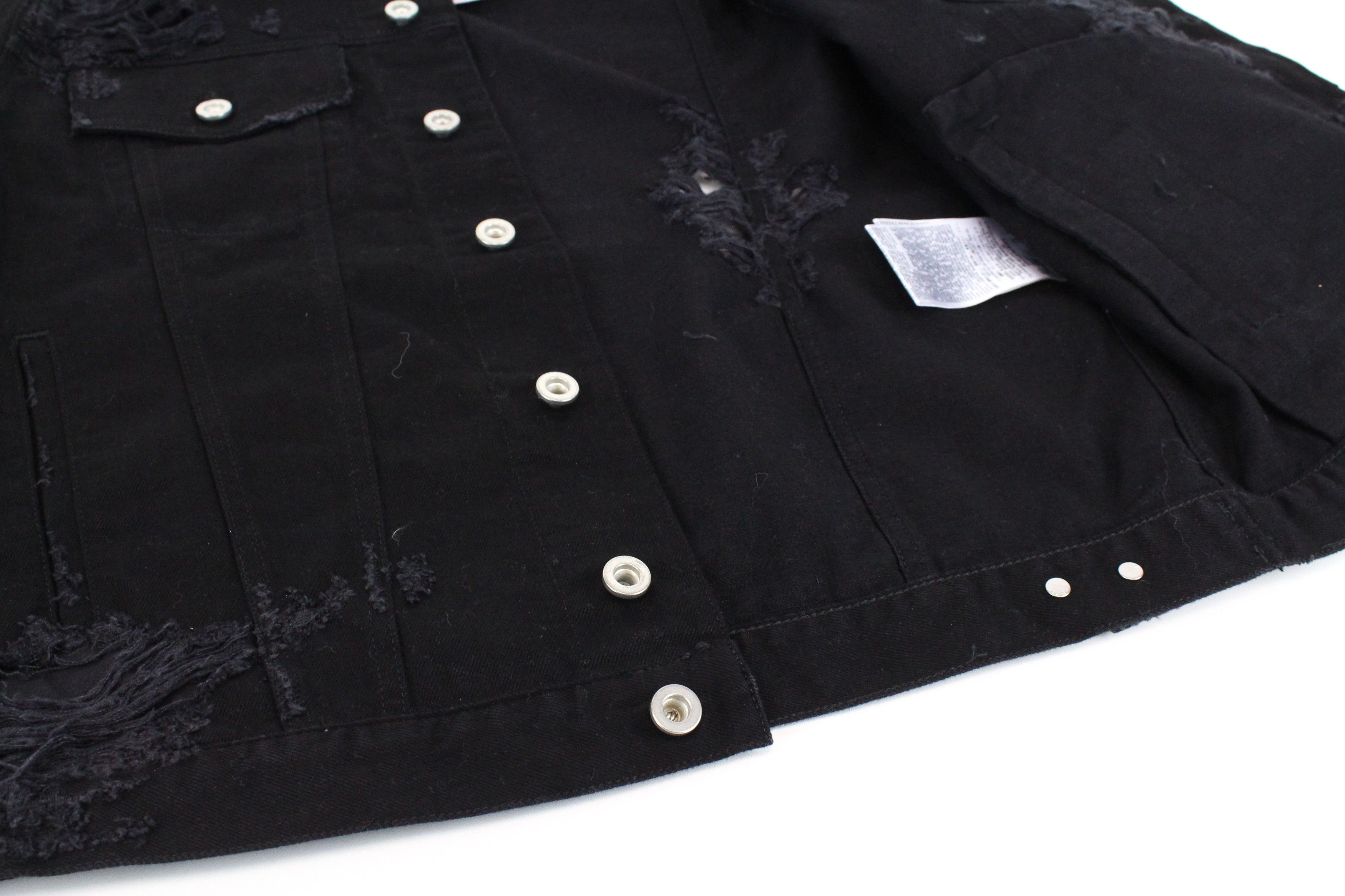 Diesel DE-VISTY 084WA S Black Cotton Ripped Jacket 55631 Size S / US 4 / IT 40 - 5 Thumbnail