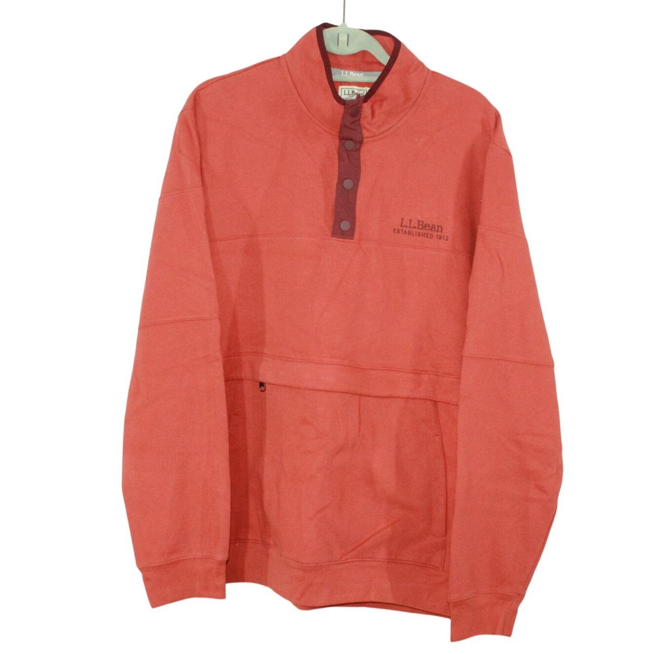 L.L. Bean LL Bean Mens Burnt Orange Snap Pullover Sweatshirt Size XXL Size US XXL / EU 58 / 5 - 1 Thumbnail