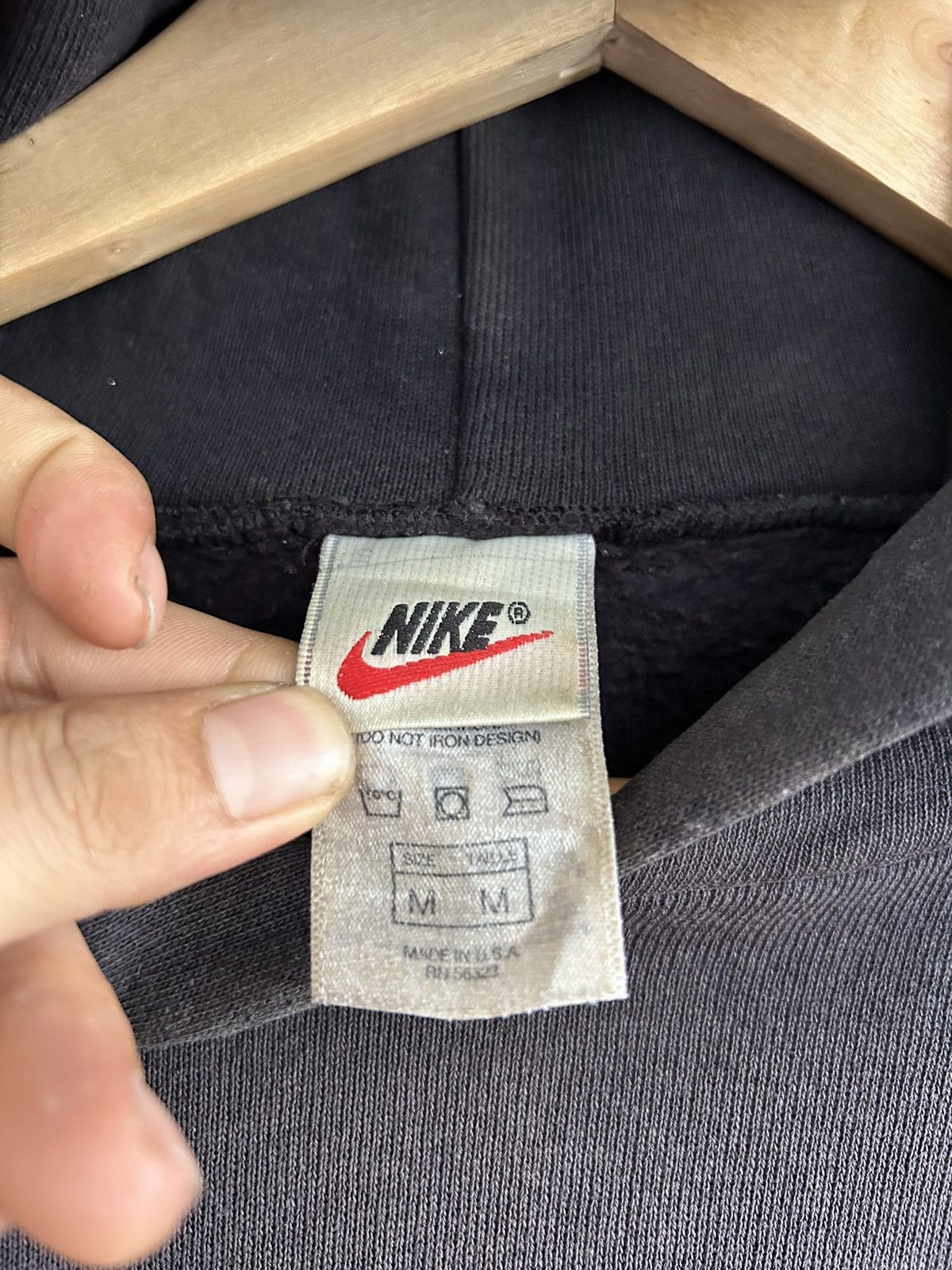 Nike × Vintage 💥 RARE 90s SUN FADED NIKE PULL OVER HOODIE Size US L / EU 52-54 / 3 - 11 Thumbnail