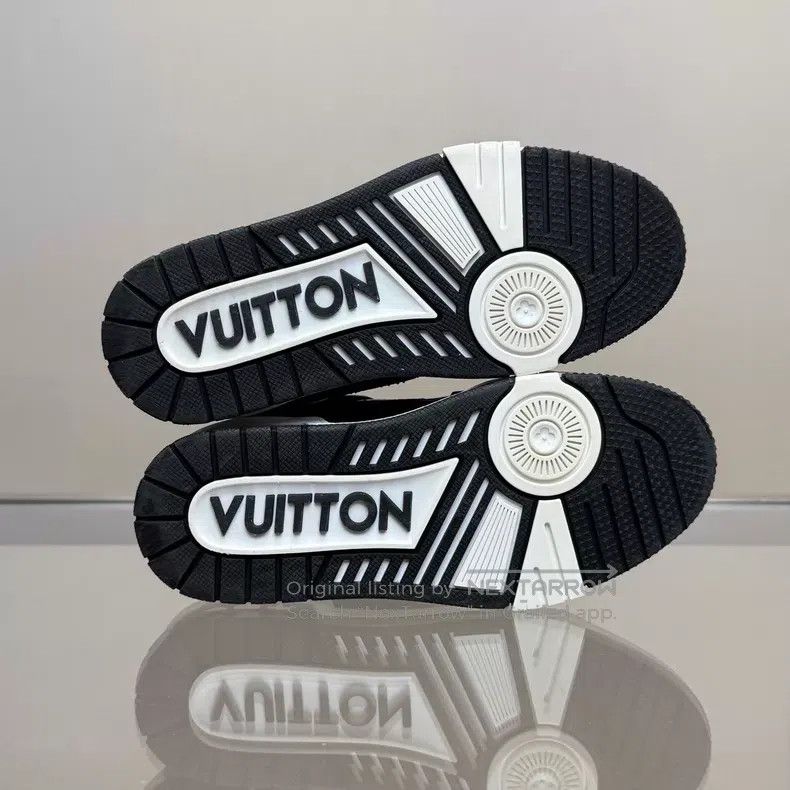 Louis Vuitton Louis Vuitton Trainer's new black and white denim shoes Size US 4.5 / IT 34.5 - 7 Thumbnail