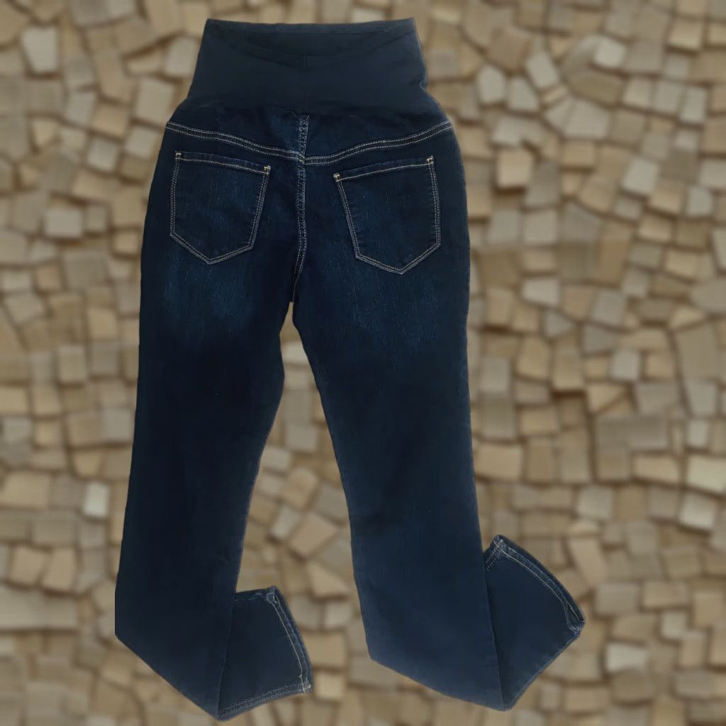 Old Navy Old Navy Jeans Size 6 Dark Blue Maternity Full Panel Skinny Straight Leg Pockets Size 28" / US 6 / IT 42 - 1 Thumbnail