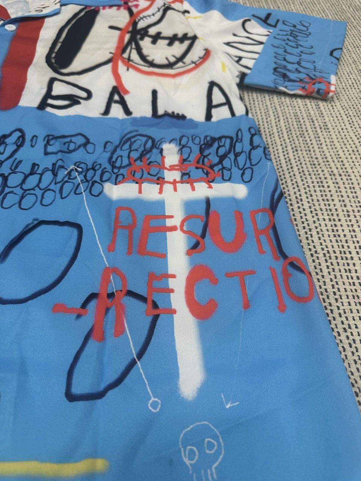 Jean-Michel Basquiat 🔥🔥🔥Vintage Jean Michel Basquiat Art Polyester Shirt Size US L / EU 52-54 / 3 - 4 Thumbnail