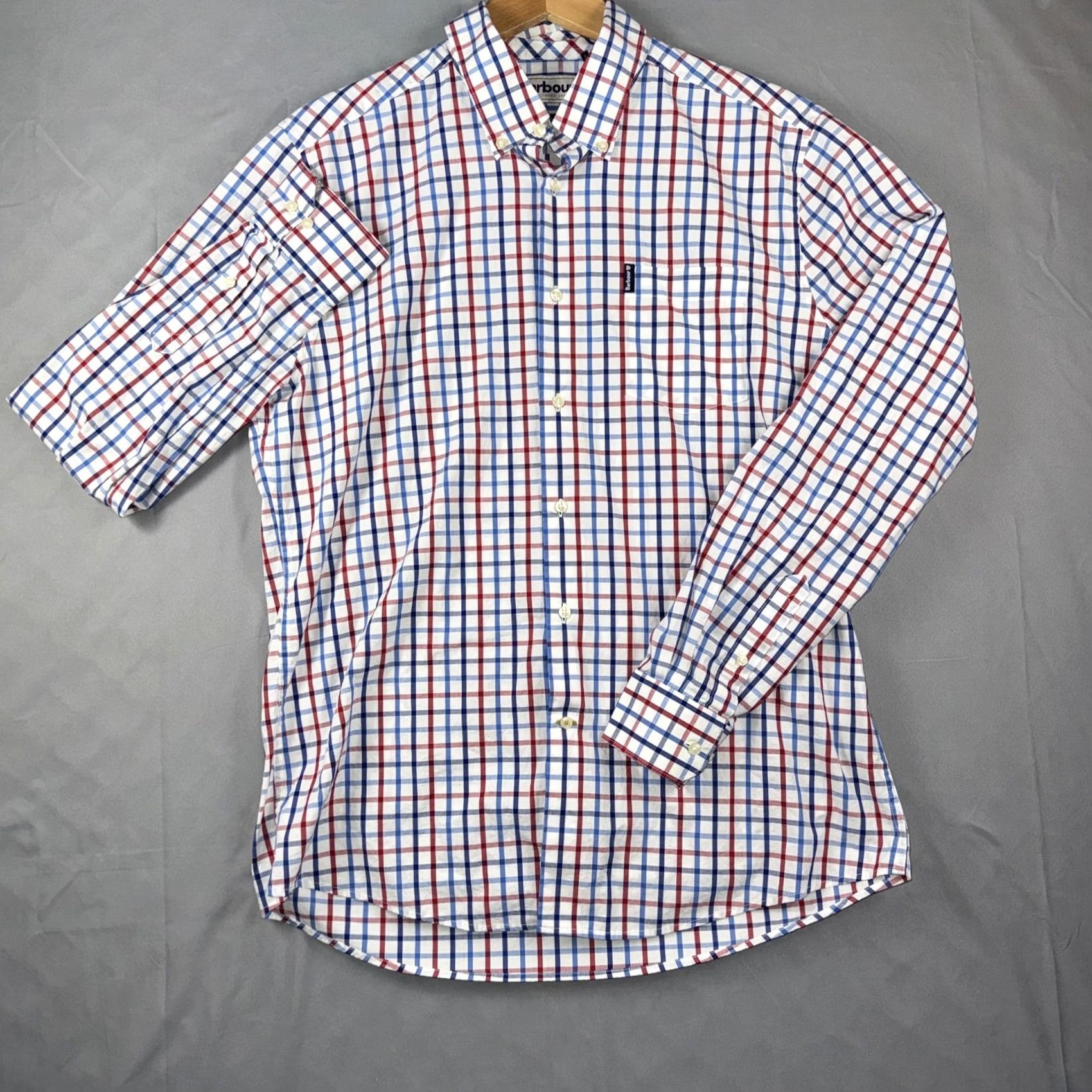 Barbour Barbour Shirt Mens Medium White Red Blue Check Button Front Long Sleeve Size US M / EU 48-50 / 2 - 2 Thumbnail