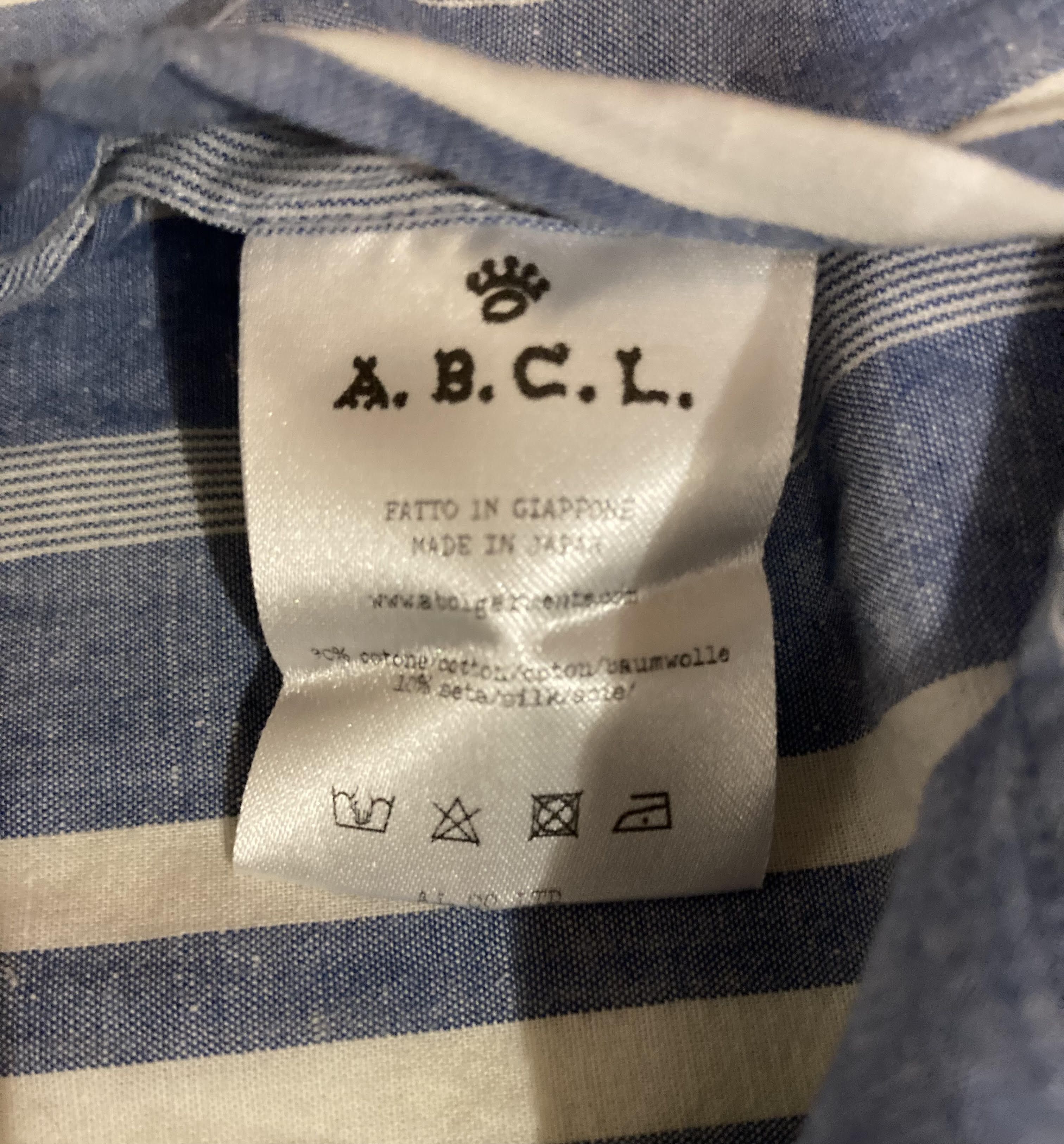Japanese Brand A.B.C.L Long Sleeve Cotton/Silk Shirt Japanese Fabric. Size US M / EU 48-50 / 2 - 6 Thumbnail