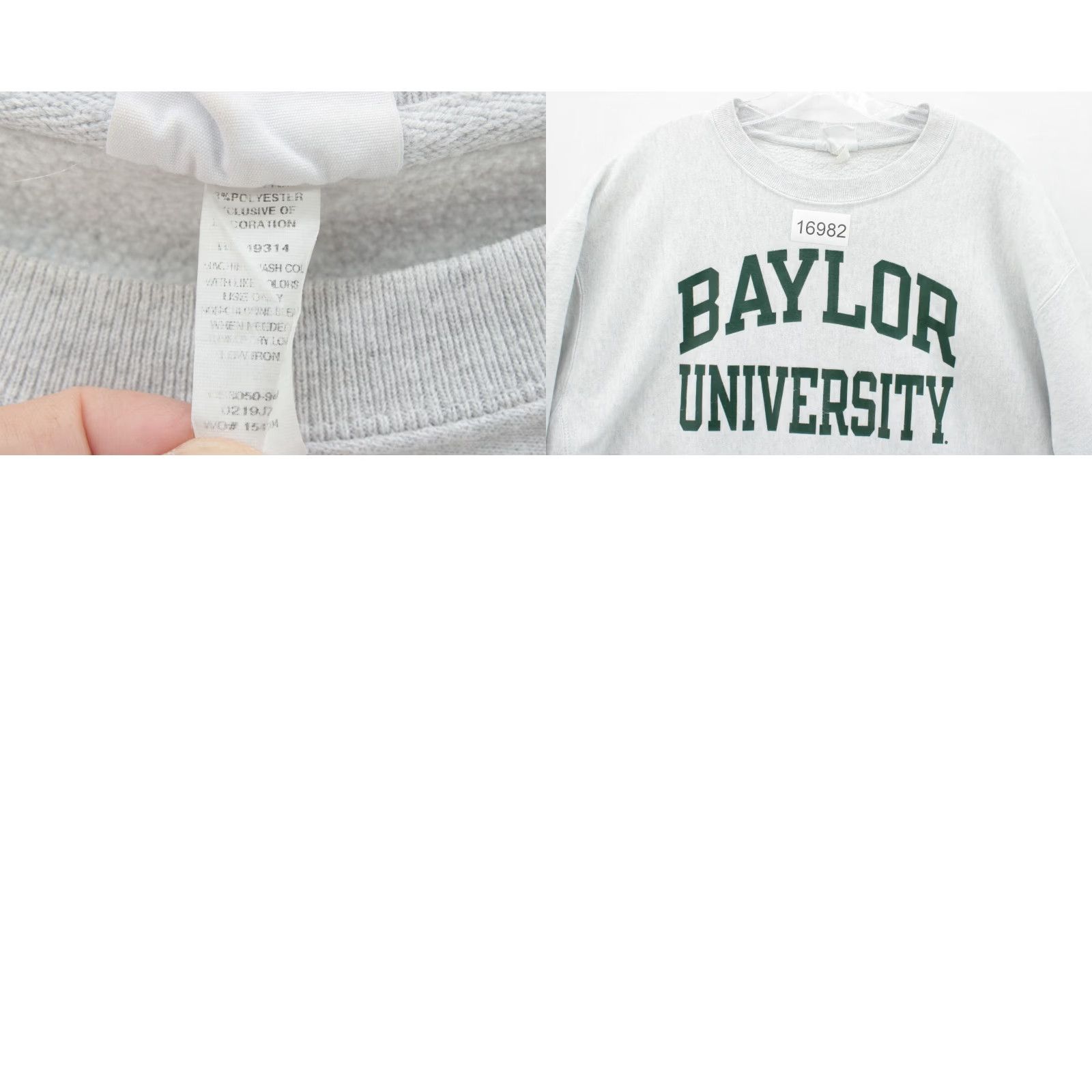 Champion VINTAGE Champion Reverse Weave Sweatshirt Crew XL Grey Baylor University Men Pullover Crew Neck Logo Graphic Print 90s College Sports Size US XL / EU 56 / 4 - 8 Thumbnail