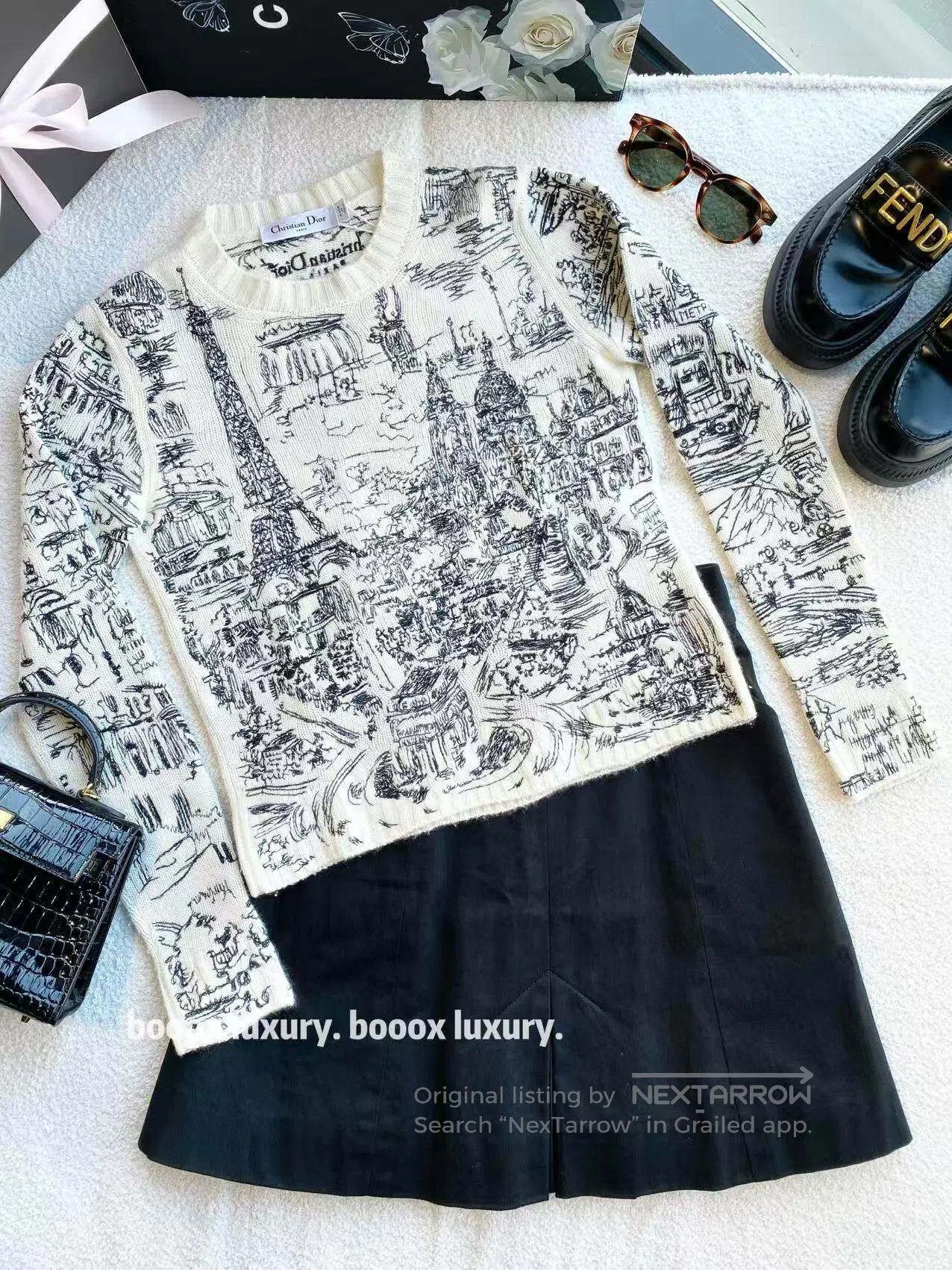Dior Dior 24SS Eiffel Tower Map Embroidery Logo Sweater| Size 4XL / US 24-26 - 1 Thumbnail