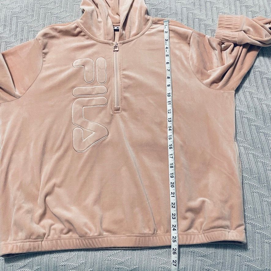 Fila Fila peach quarter zip velour hoodie Size XXL / US 16-18 / IT 52-54 - 5 Thumbnail