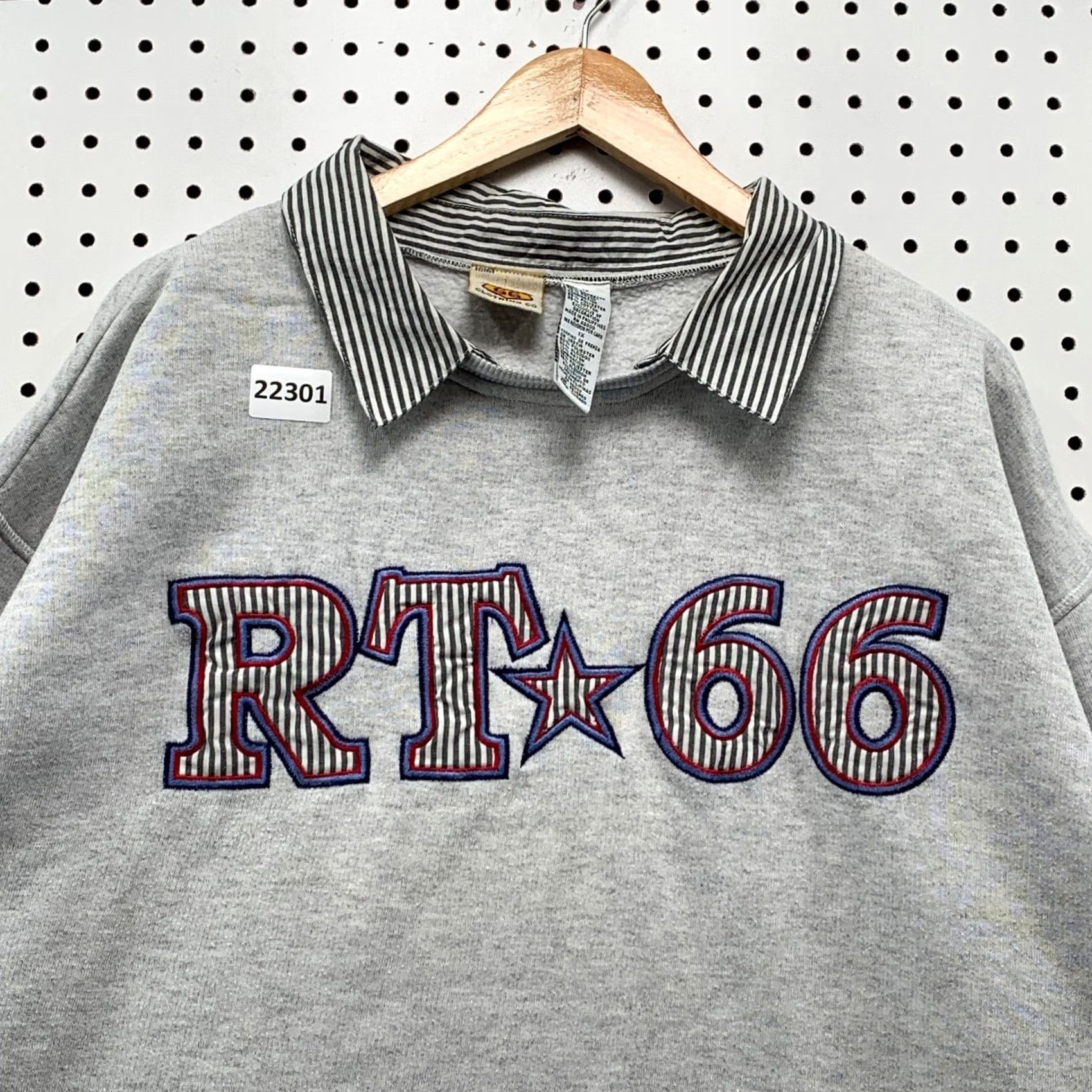 Route 66 VINTAGE Route 66 Shirt Womens 1X Gray Collared Sweatshirt Plus Size 5x30 Pullover Size XL / US 12-14 / IT 48-50 - 6 Thumbnail