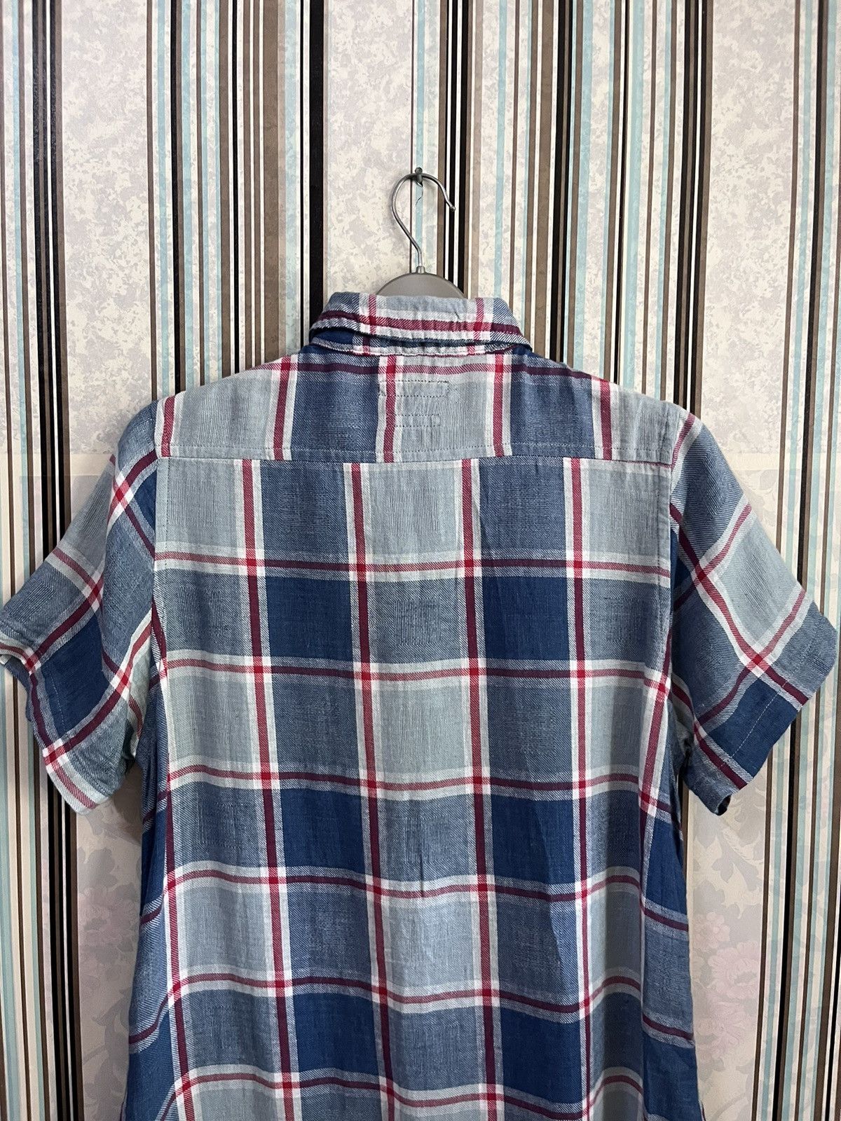 Blue Blue Japan 1990s Sashiko plaid button up #F3 Size S / US 4 / IT 40 - 7 Thumbnail