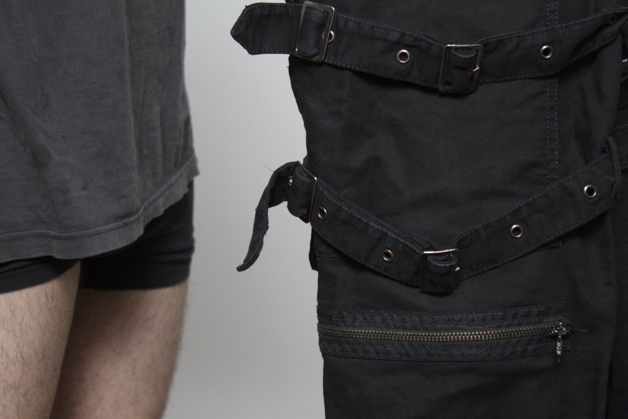 Japanese Brand BLACK TECHNICAL BONDAGE STRAP PANTS BY QUEEN OF DARKNESS Size US 34 / EU 50 - 7 Thumbnail