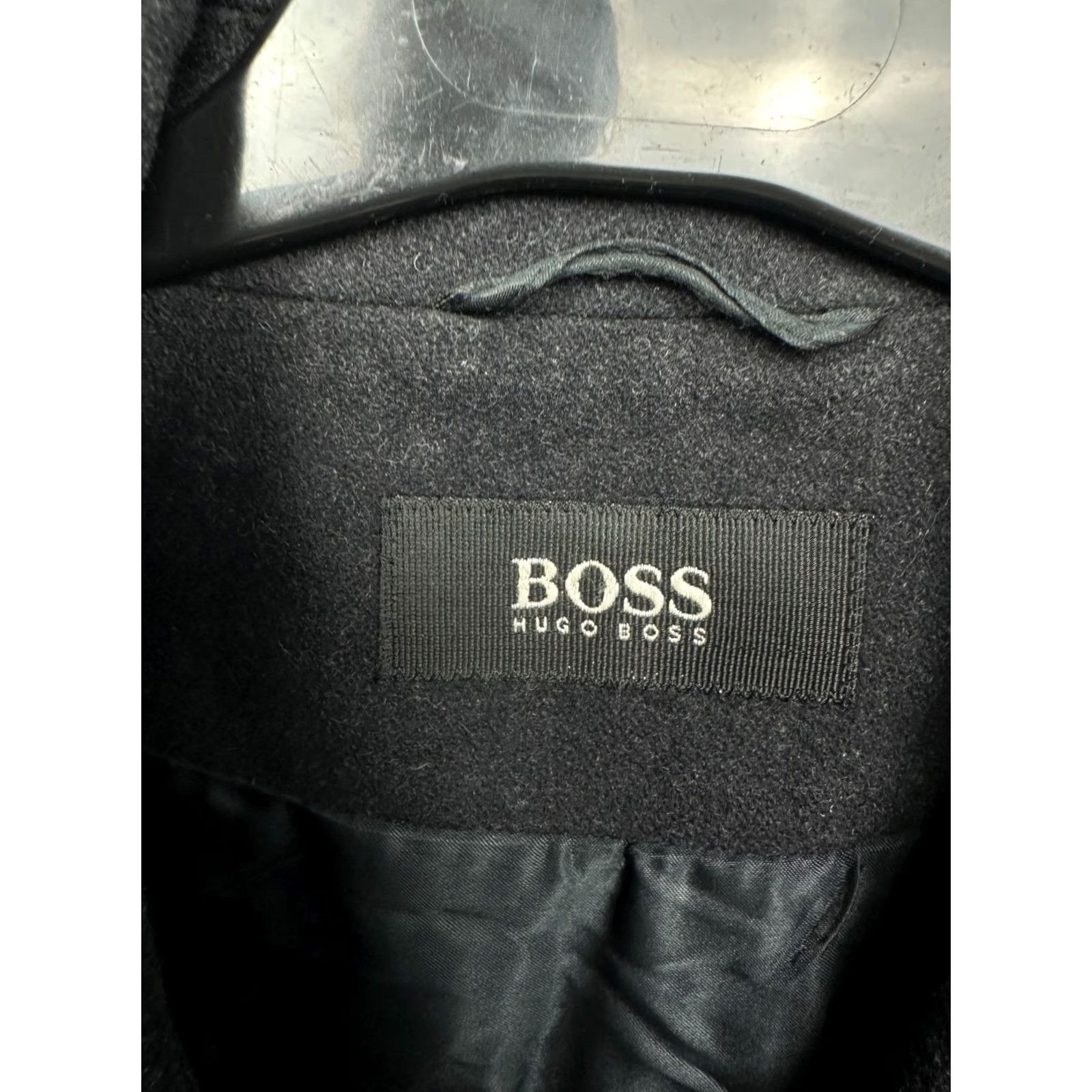 Hugo Boss VINTAGE Hugo Boss 90s Mens Wool Coat Jacket Coat Wool 54 Black 90s Mens Wool Coat Size US L / EU 52-54 / 3 - 3 Thumbnail