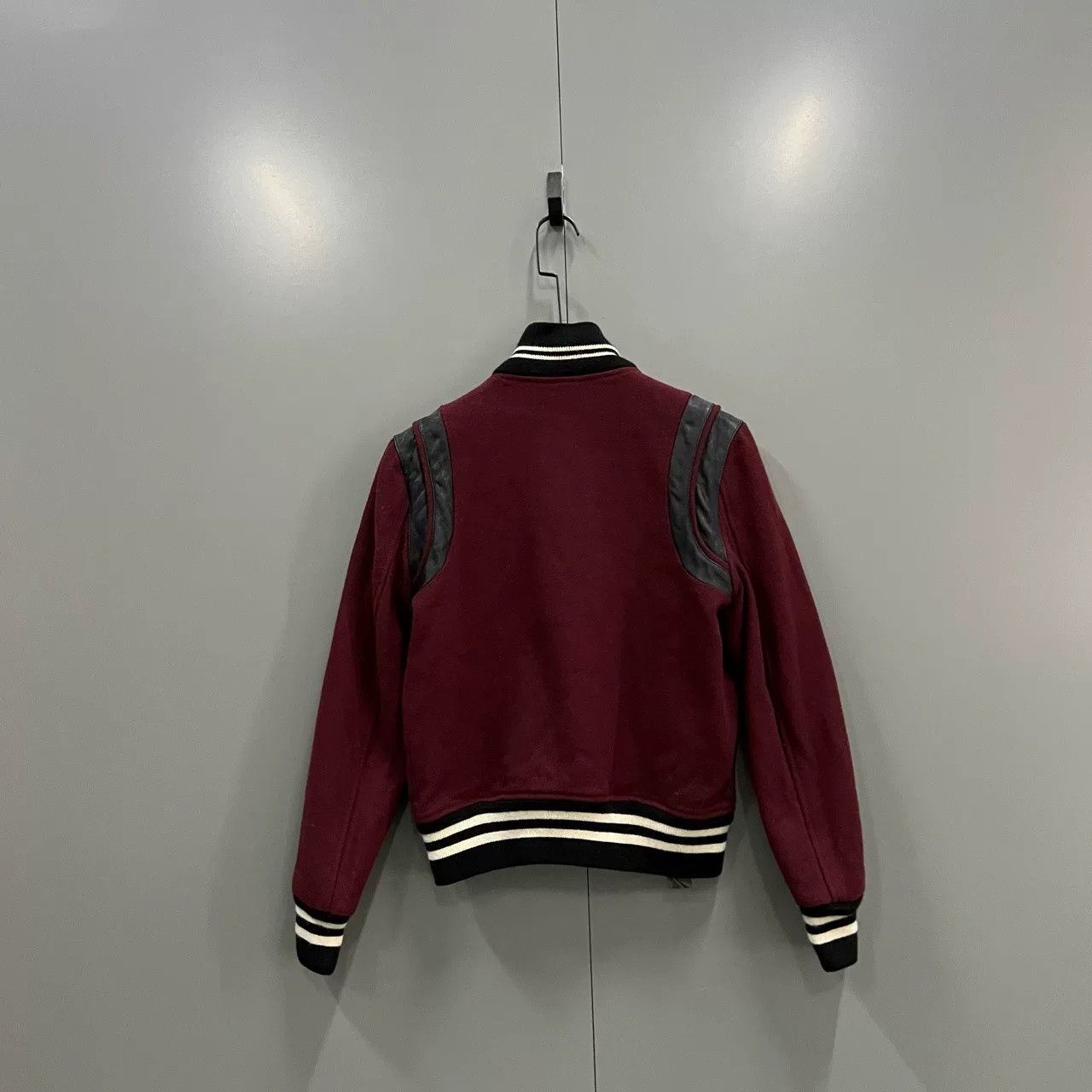 Saint Laurent Paris Saint Laurent Red Patchwork Baseball Jacket Size US XXS / EU 40 - 3 Thumbnail