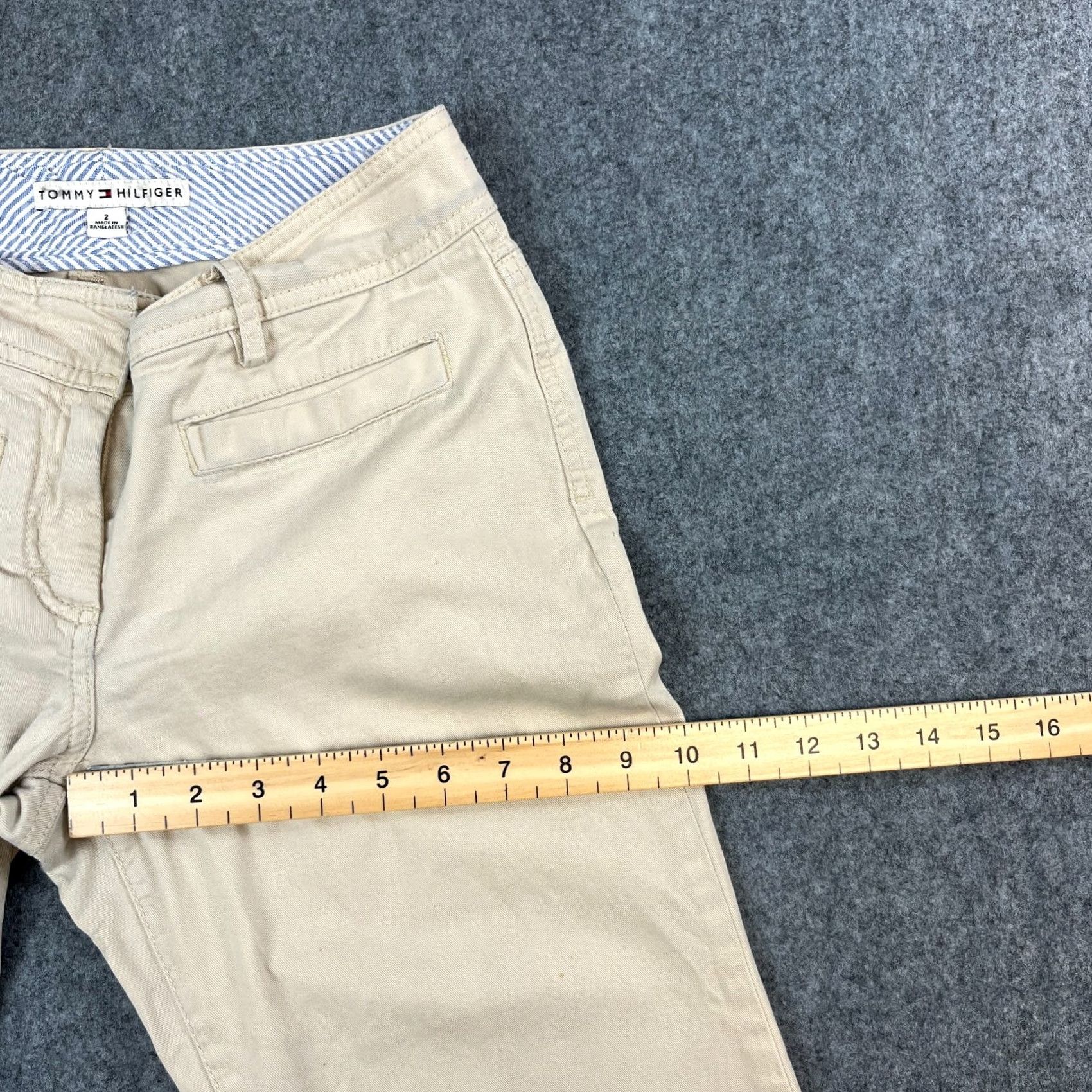 Tommy Hilfiger Tommy Hilfiger Womens Trousers Bootcut 28 30 UK 8 Cream Low Rise Chino Pants Cargo/Workwear Suitable Mens Womens Size 30" / US 8 / IT 44 - 5 Thumbnail