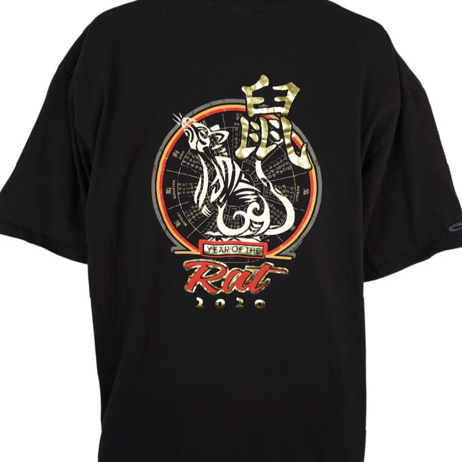 Vintage Crazy Shirts Year Of The Rat T Shirt Mens 2XL Black Red Chinese New Year 2020 Vintage? Size US XXL / EU 58 / 5 - 4 Thumbnail
