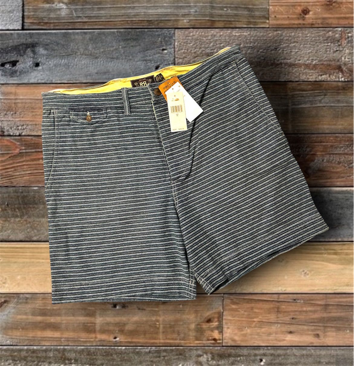 DOUBLE RL RALPH LAUREN RRL INDIGO STRIPE SHORTS- 38” WAIST