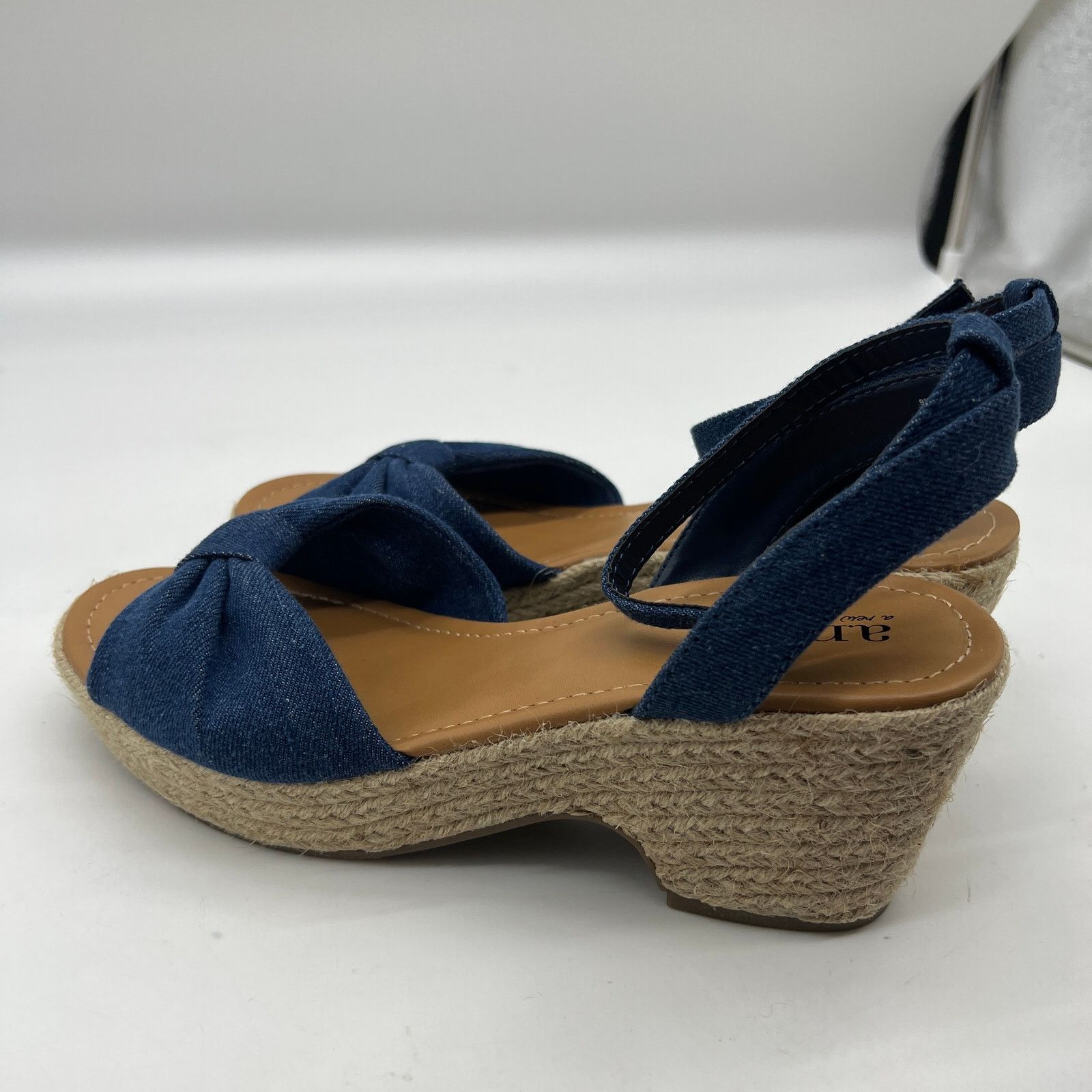 Other a.n.a Womens Dukes Heeled Sandals Denim Blue Size 9.5 Size US 9.5 / IT 39.5 - 9 Thumbnail