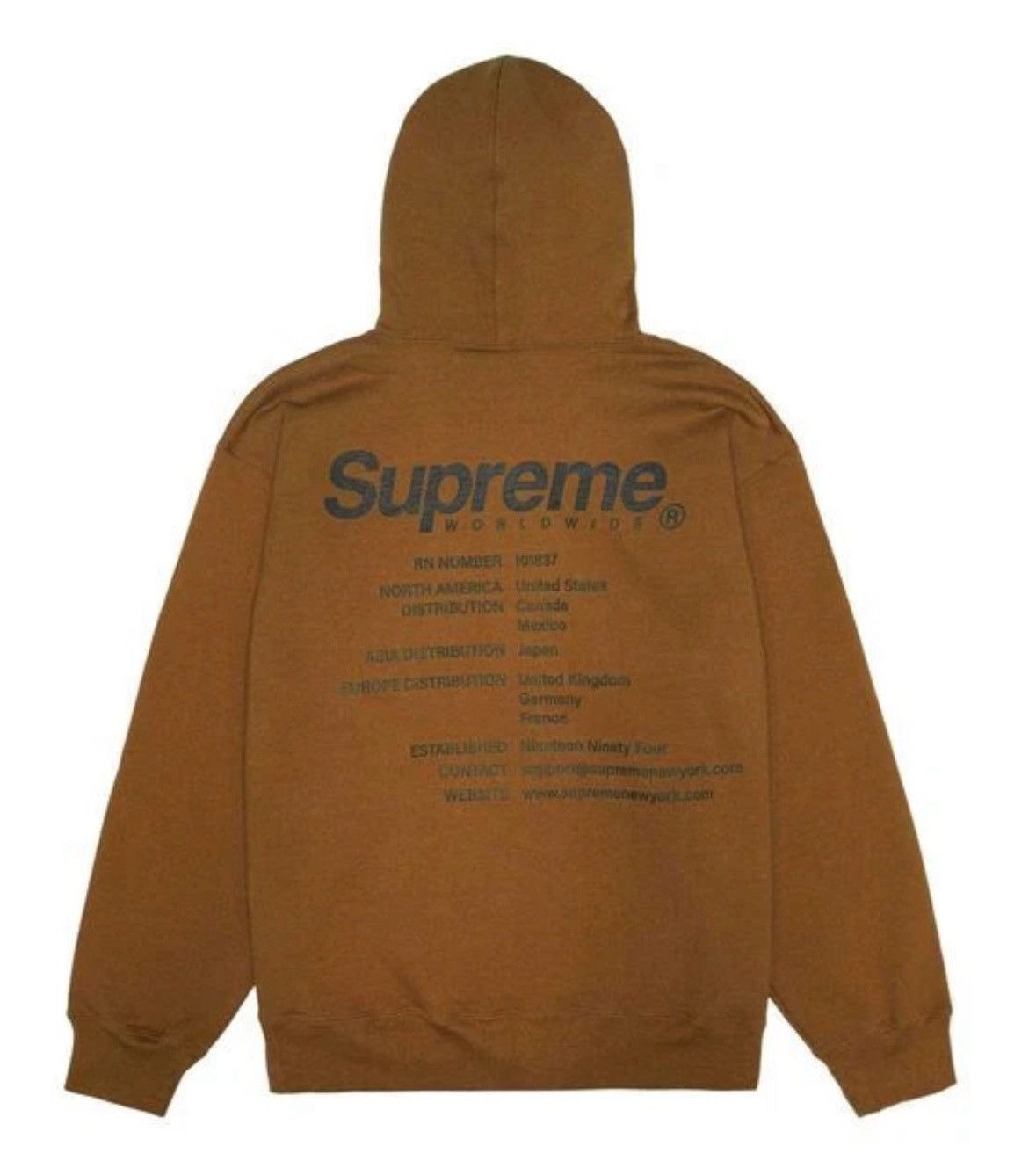 Supreme Supreme Worldwide Hooded Sweatshirt - Olive Brown Size US L / EU 52-54 / 3 - 1 Thumbnail