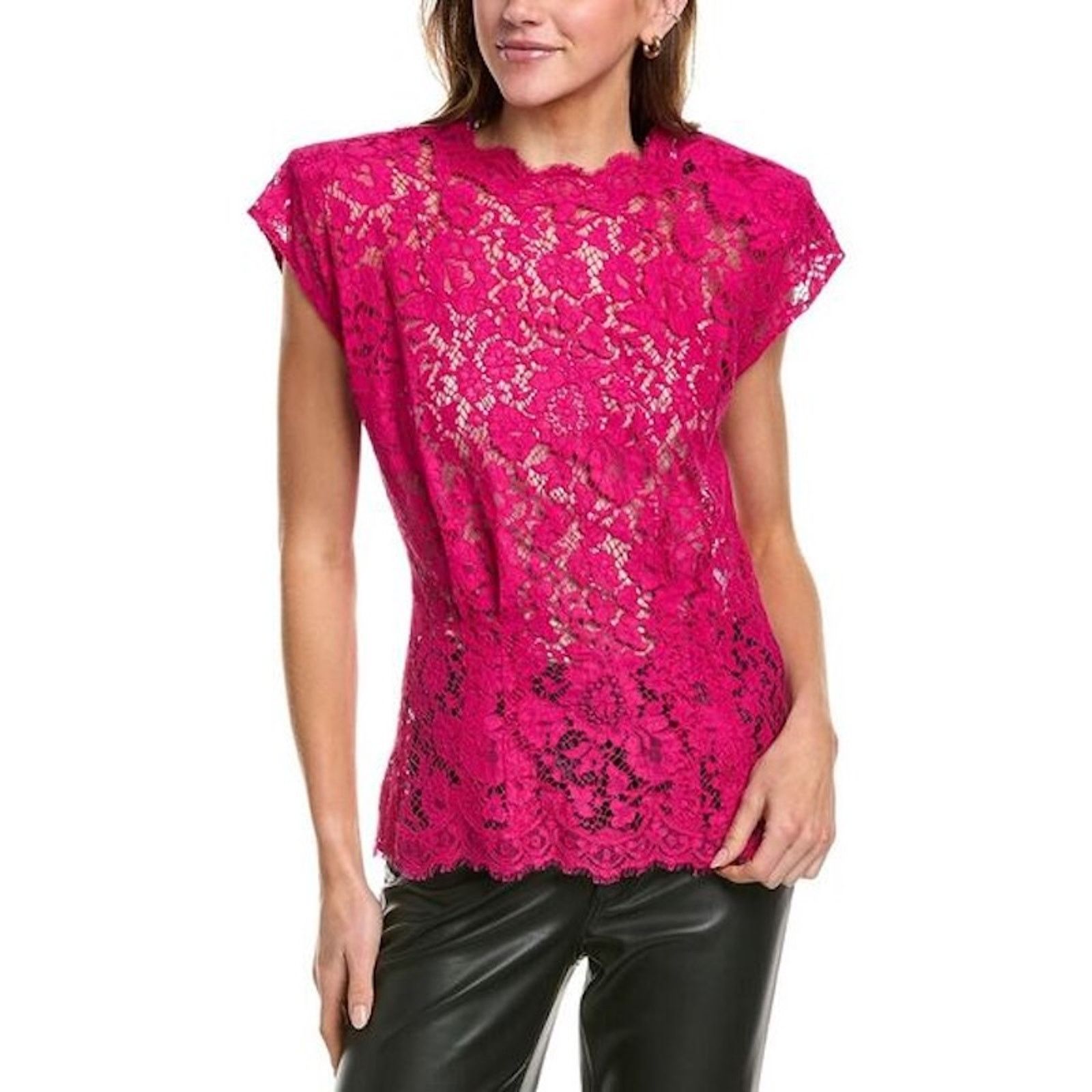 Dolce & Gabbana Dolce & Gabbana Pink Lace Sleeveless Tank Top Blouse IT 44 Size M / US 6-8 / IT 42-44 - 5 Thumbnail