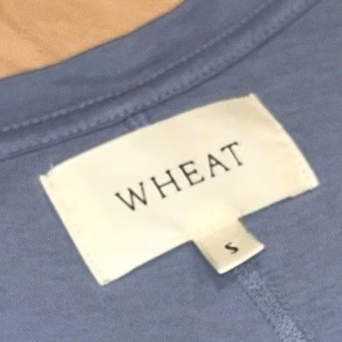 Vintage WHEAT Manhattan V-Neck Top Short Sleeve Women’s Small Blue Logo Knit Cotton T-Shirt Regular Size S Mens Women Girls Boys Size S / US 4 / IT 40 - 2 Thumbnail