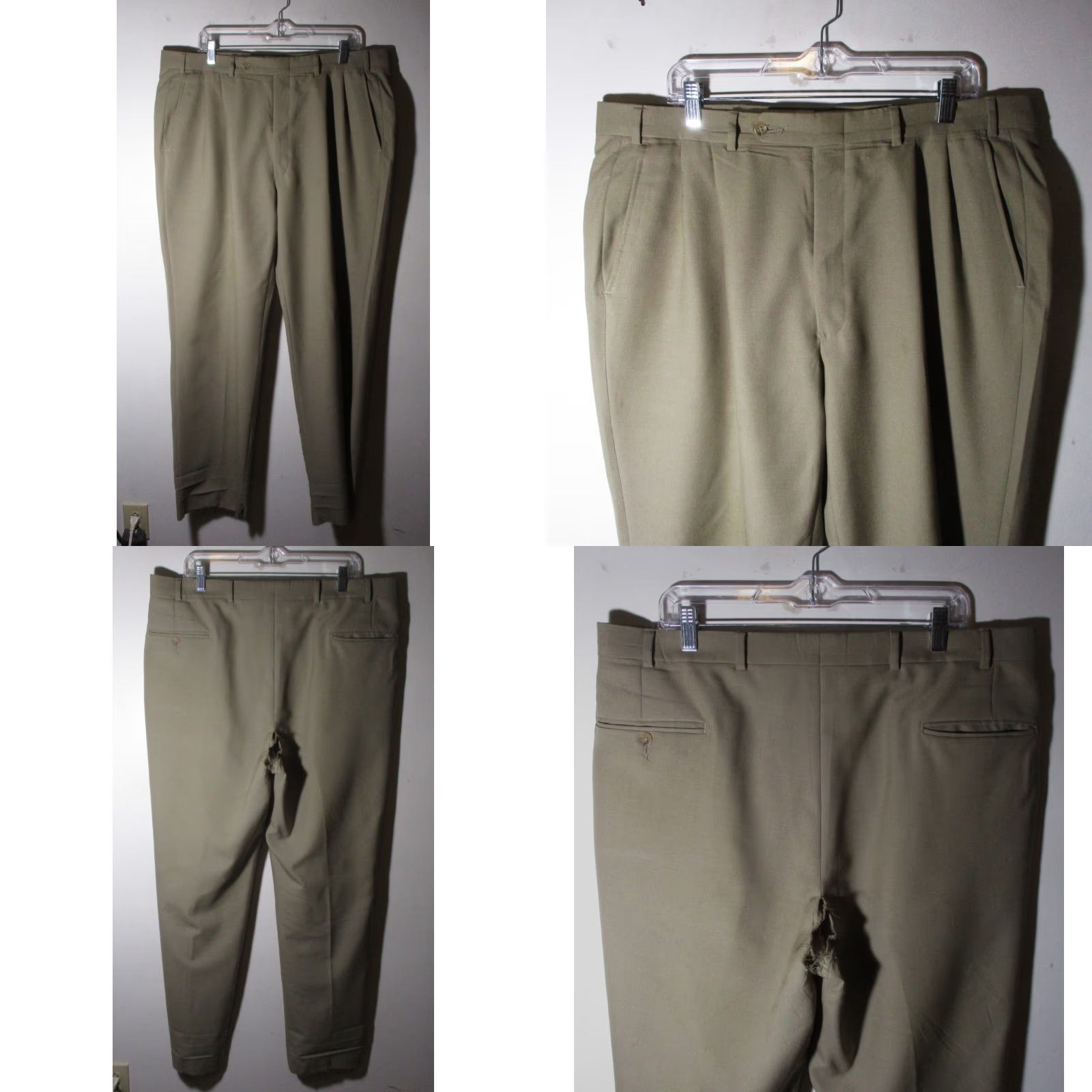 Evan Picone VINTAGE Evan Picone Tan Wool 2 Piece Suit Men's 44 Long 38X32 Brown Solid 2pc Size 44R - 8 Thumbnail