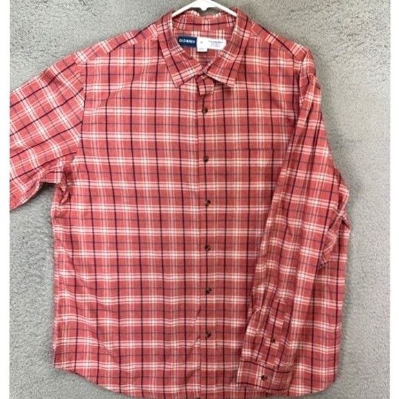 Old Navy Old Navy Everyday Built-In Flex Shirt Men XL Red Plaid Regular Fit Button Up NEW Size US XL / EU 56 / 4 - 2 Thumbnail