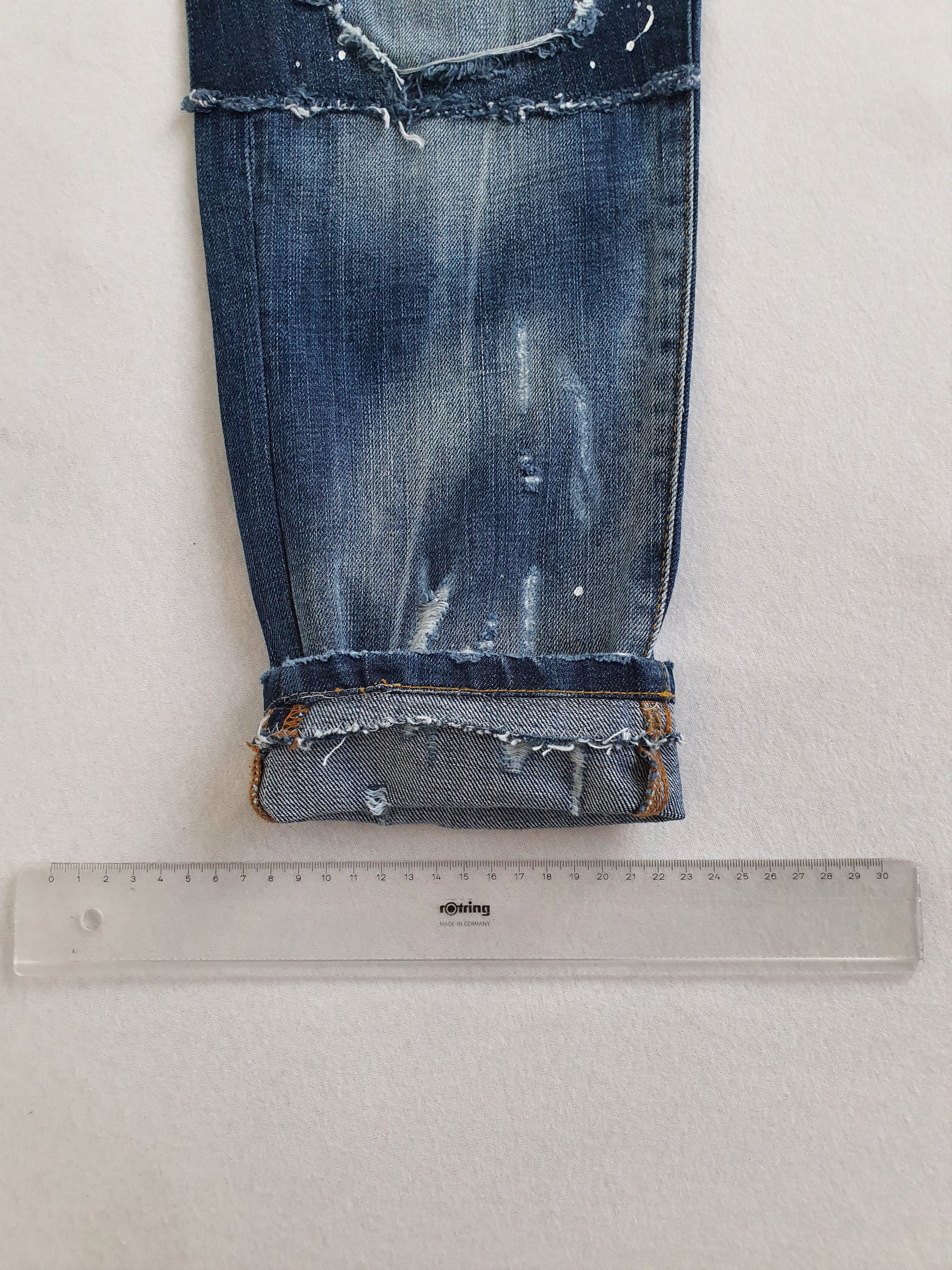 Dsquared2 Heavily Distressed Patchwork Paint Splatter Denim Jeans Size US 30 / EU 46 - 9 Thumbnail