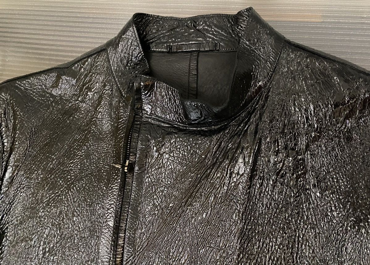 Gucci Gucci x Tom Ford 🇮🇹 black naplack leather asymm jacket 50 Size US M / EU 48-50 / 2 - 17 Thumbnail
