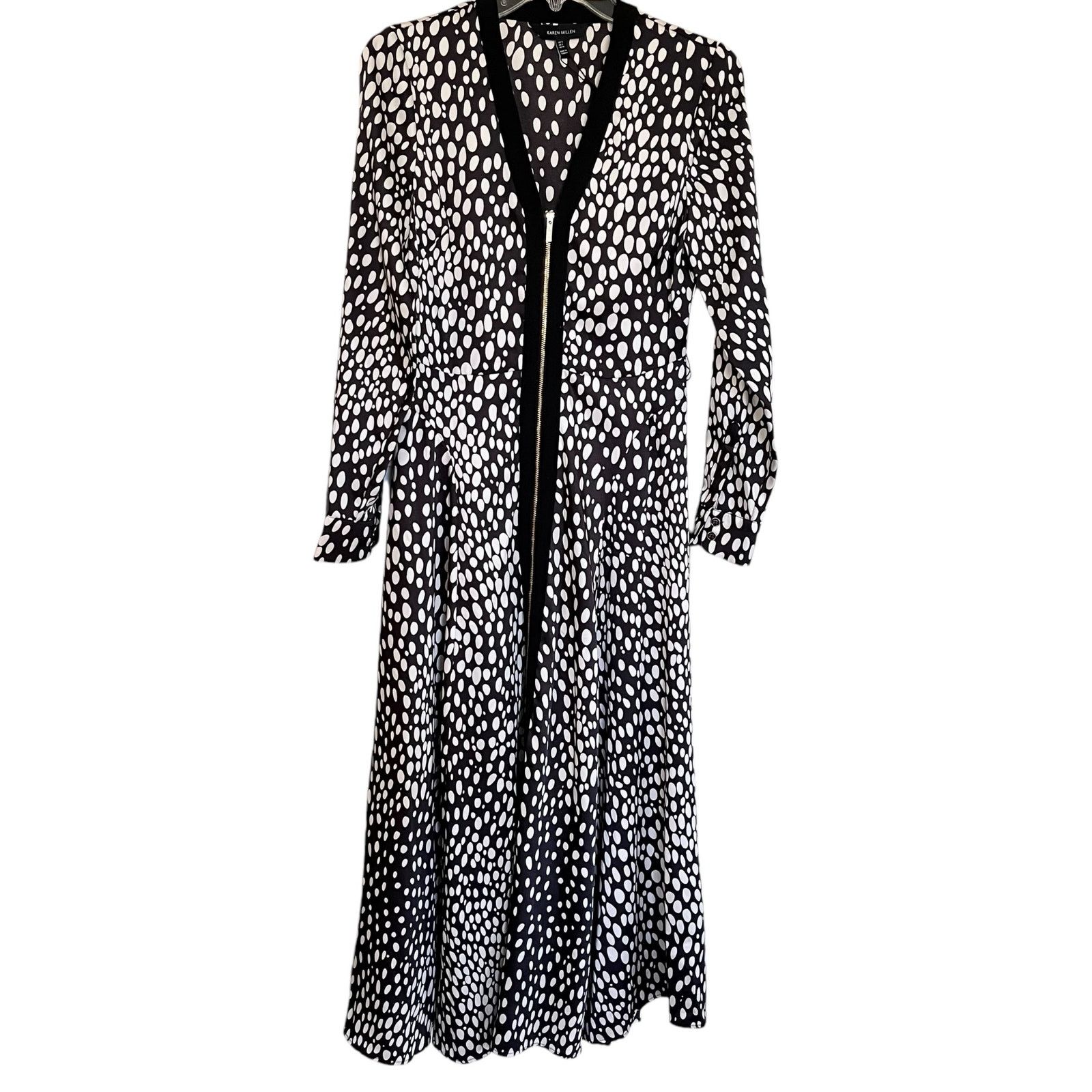 Karen Millen Karen Millen Black White Cheetah Animal Print Midi Dress Size S / US 4 / IT 40 - 5 Thumbnail