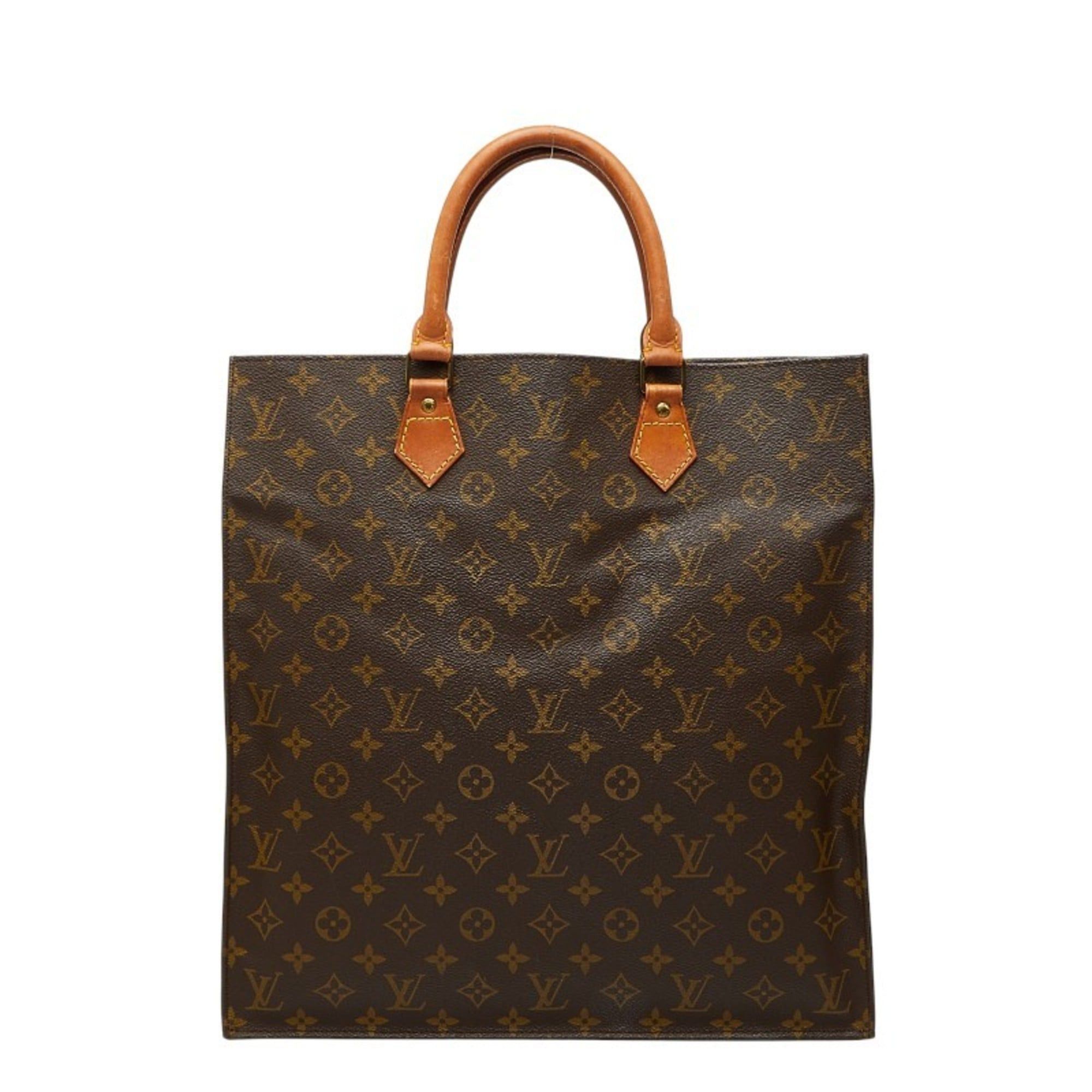 Louis Vuitton Louis Vuitton Monogram Sac Plat Handbag Tote Bag M51140 Brown Leather Women's LOUIS VUITTON Size ONE SIZE - 1 Thumbnail