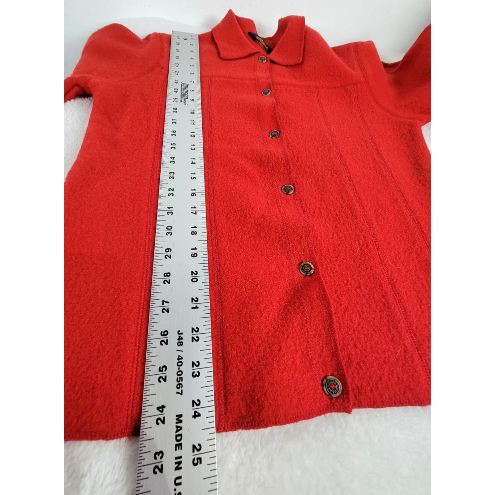 Vintage VINTAGE Shaver Lake Womens 100% Wool Red Button-Down Shirt Jacket Small Holiday Shirt Jacket Womens Red 80s 90s Jeans Formal Casual Mens Womens Size S / US 4 / IT 40 - 5 Thumbnail