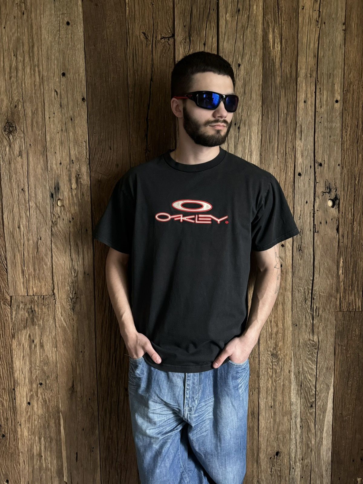 Vintage 00s Oakley Software Center Logo T-Shirt
