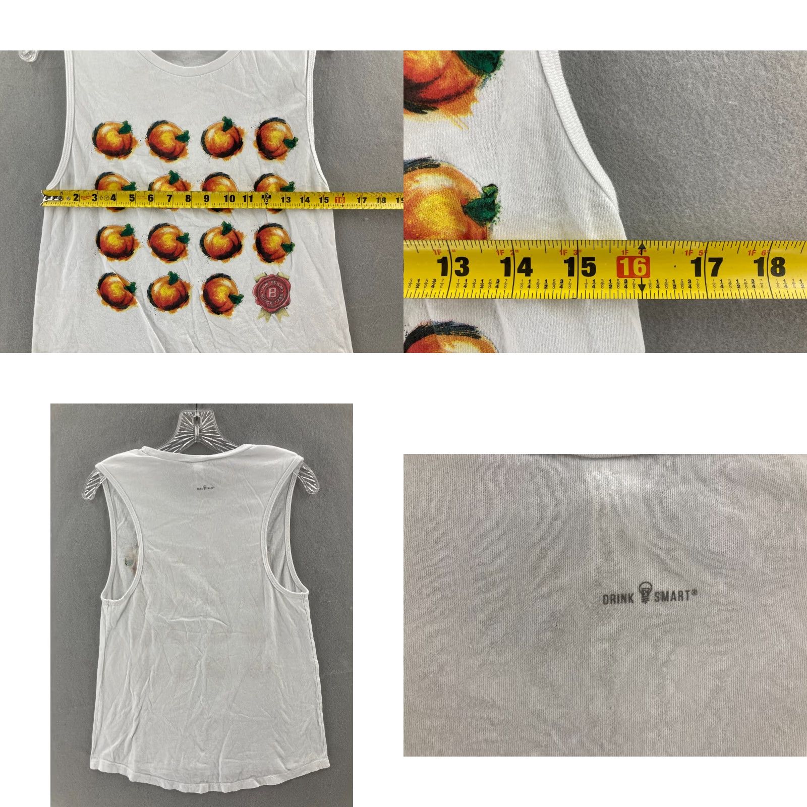 Vintage Jim Beam Sleeveless T-Shirt Womens Large White Cotton Shirt N/A Size L / US 10 / IT 46 - 8 Thumbnail