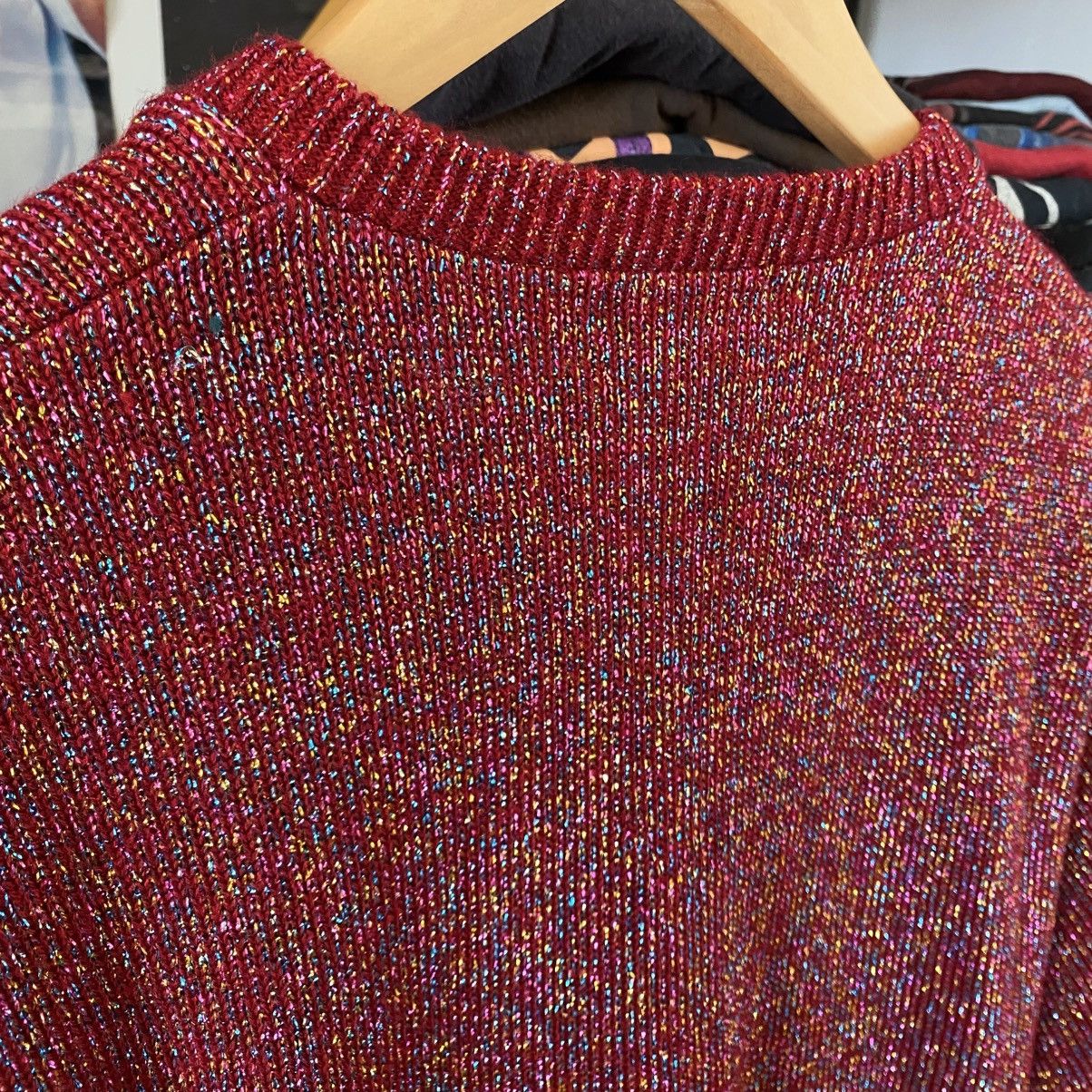 Supreme Supreme Tinsel Sweater Red 2016 Metallic Shiny Box Logo Size US L / EU 52-54 / 3 - 5 Thumbnail